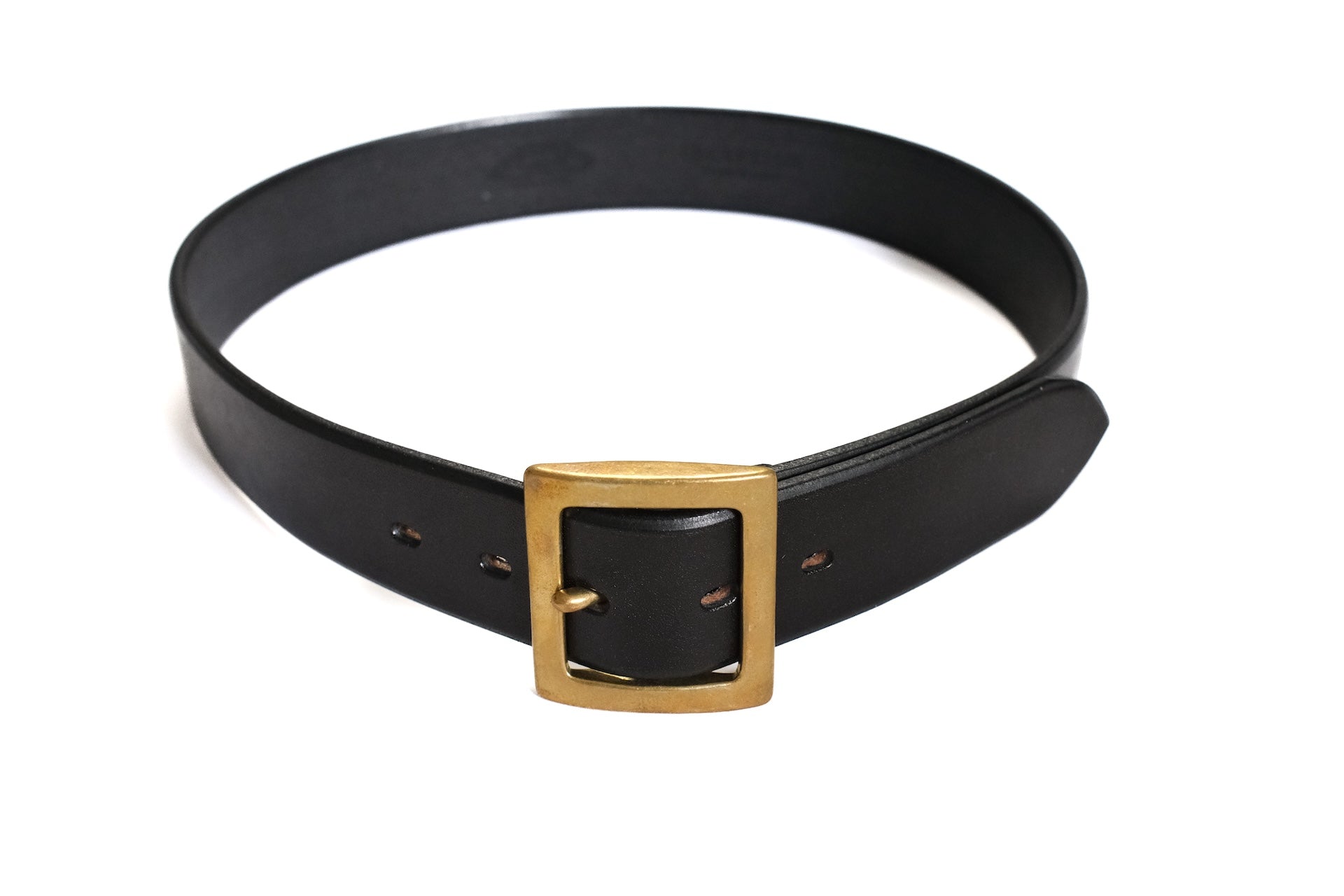 Accell Co. X Ginkawaten X CORLECTION 'Garrison' Full Grain Cowhide Belt (Black Tea-core)