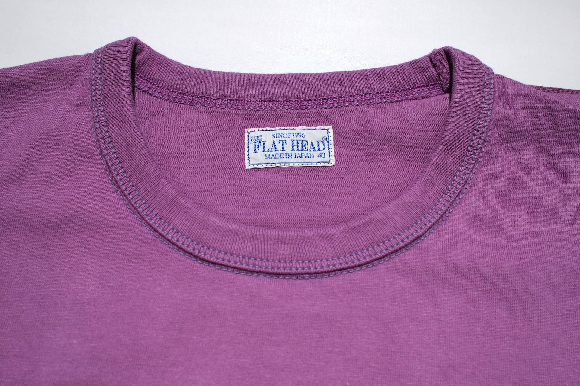 The Flat Head 9oz Loopwheel L/S Plain Tee (Purple)