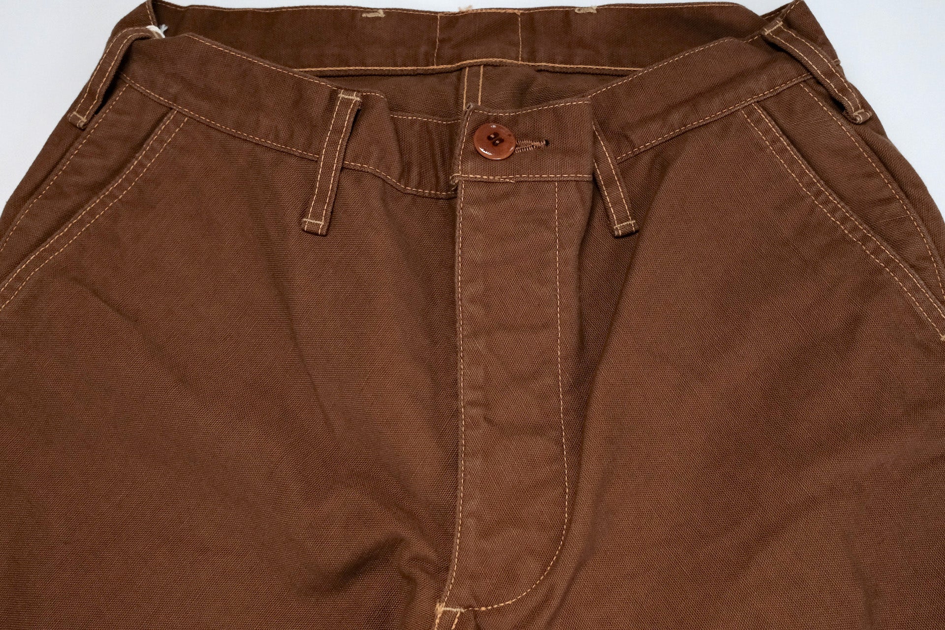 Freewheelers "Faller" Duck Canvas Trousers (Brown)