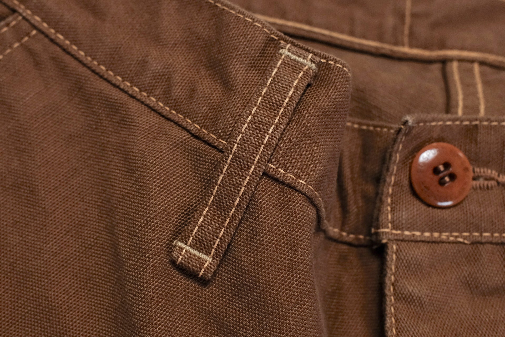 Freewheelers "Faller" Duck Canvas Trousers (Brown)