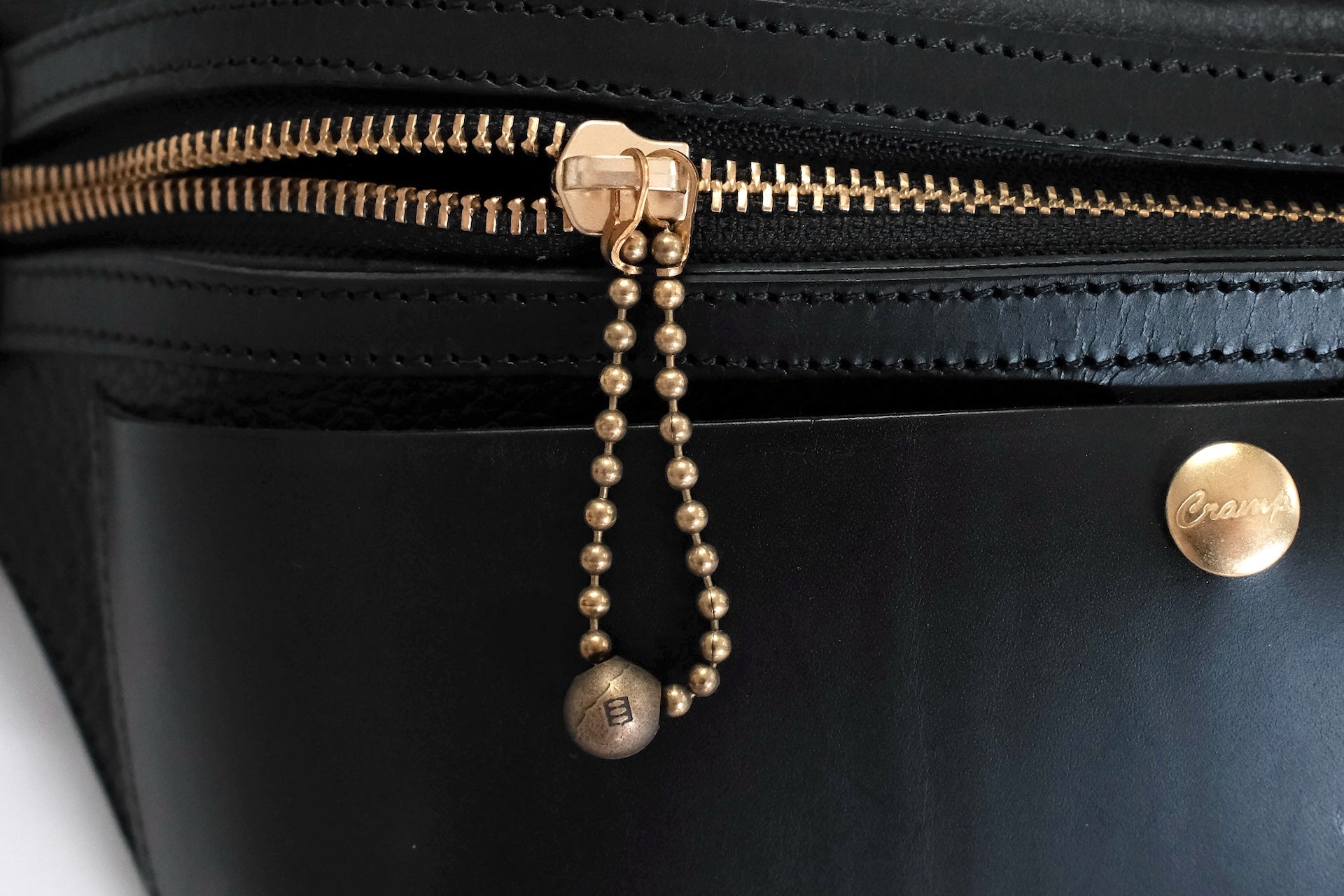Cramp by Ginkawaten Dual Leather Pocket Bag (Black X Black)