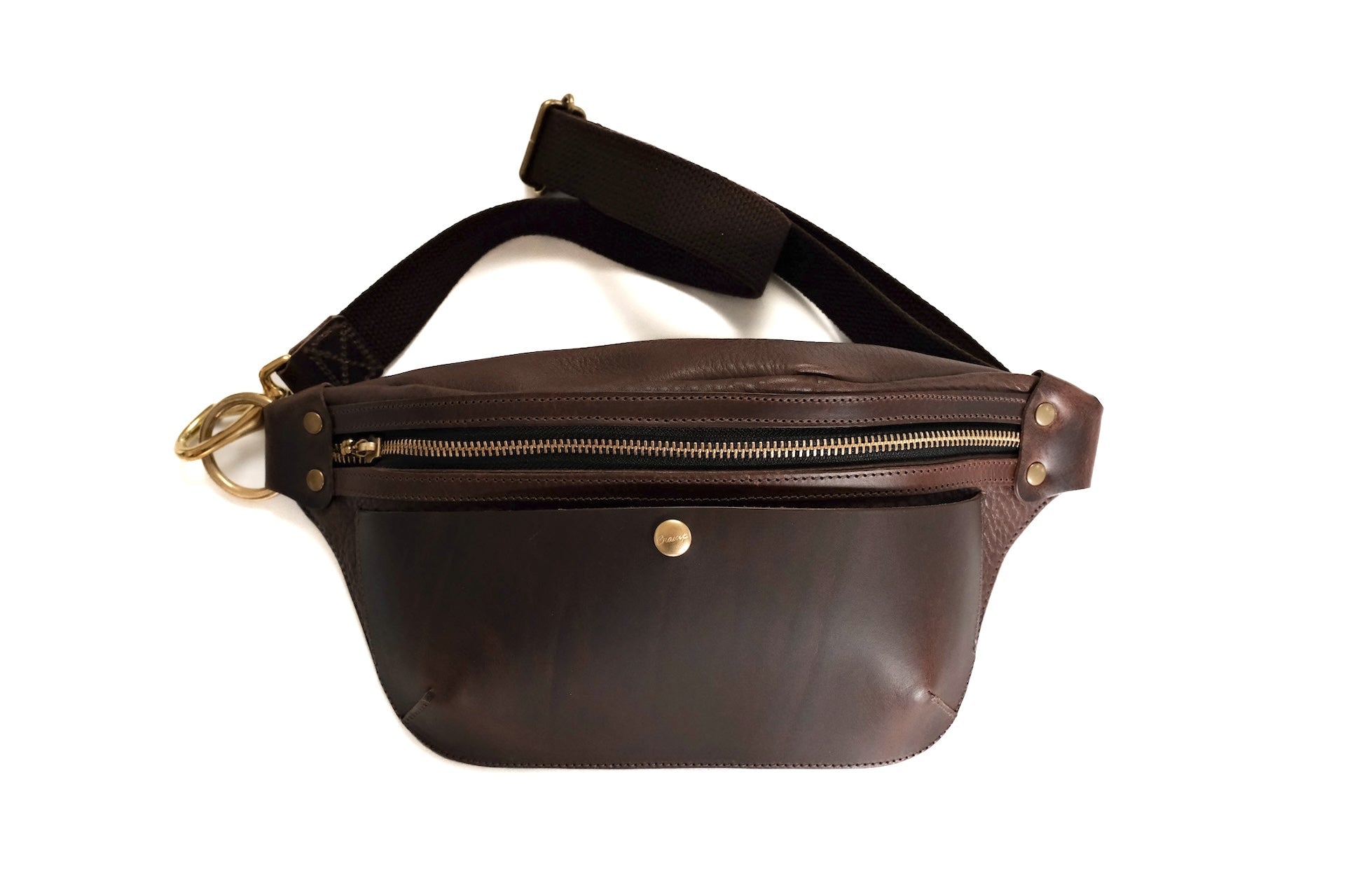 Cramp by Ginkawaten Dual Leather Pocket Bag (Chocolate X Chocolate)