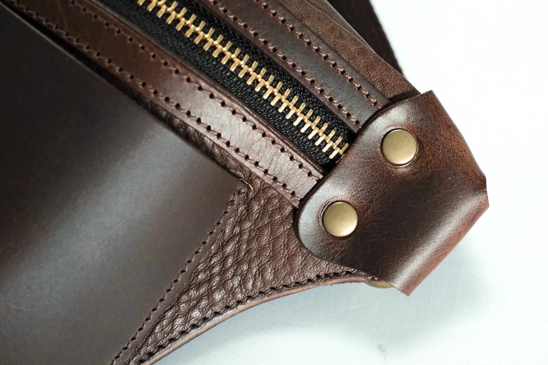 Cramp by Ginkawaten Dual Leather Pocket Bag (Chocolate X Chocolate)