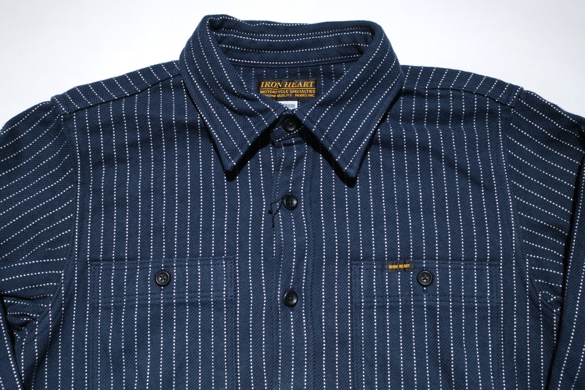 Iron Heart Ultra-Heavyweight "Wabashed" Flannel Work Shirt (Midnight Navy)