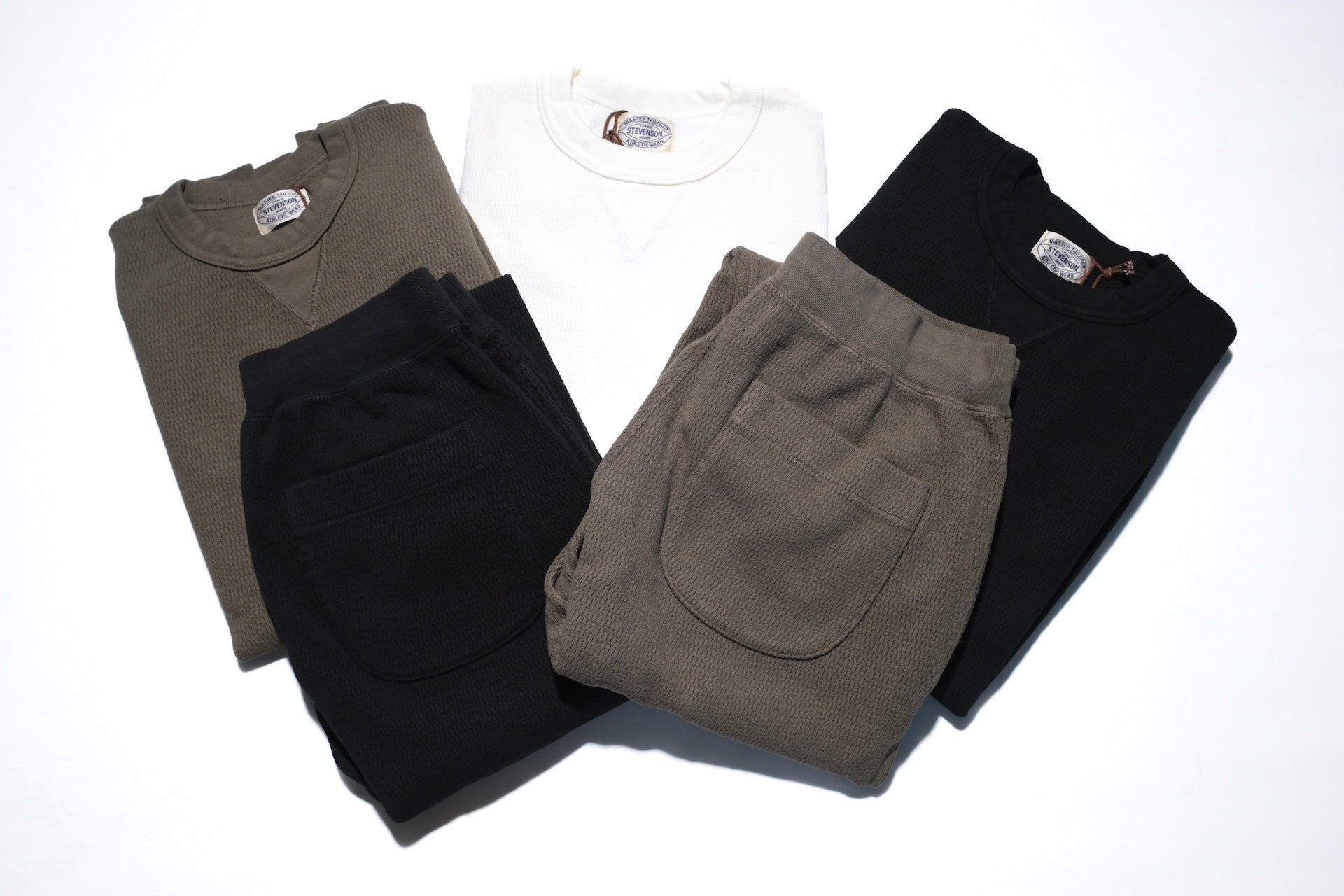 Stevenson Overall Co. Heavyweight Waffle Thermal Sweatshirt (Olive)