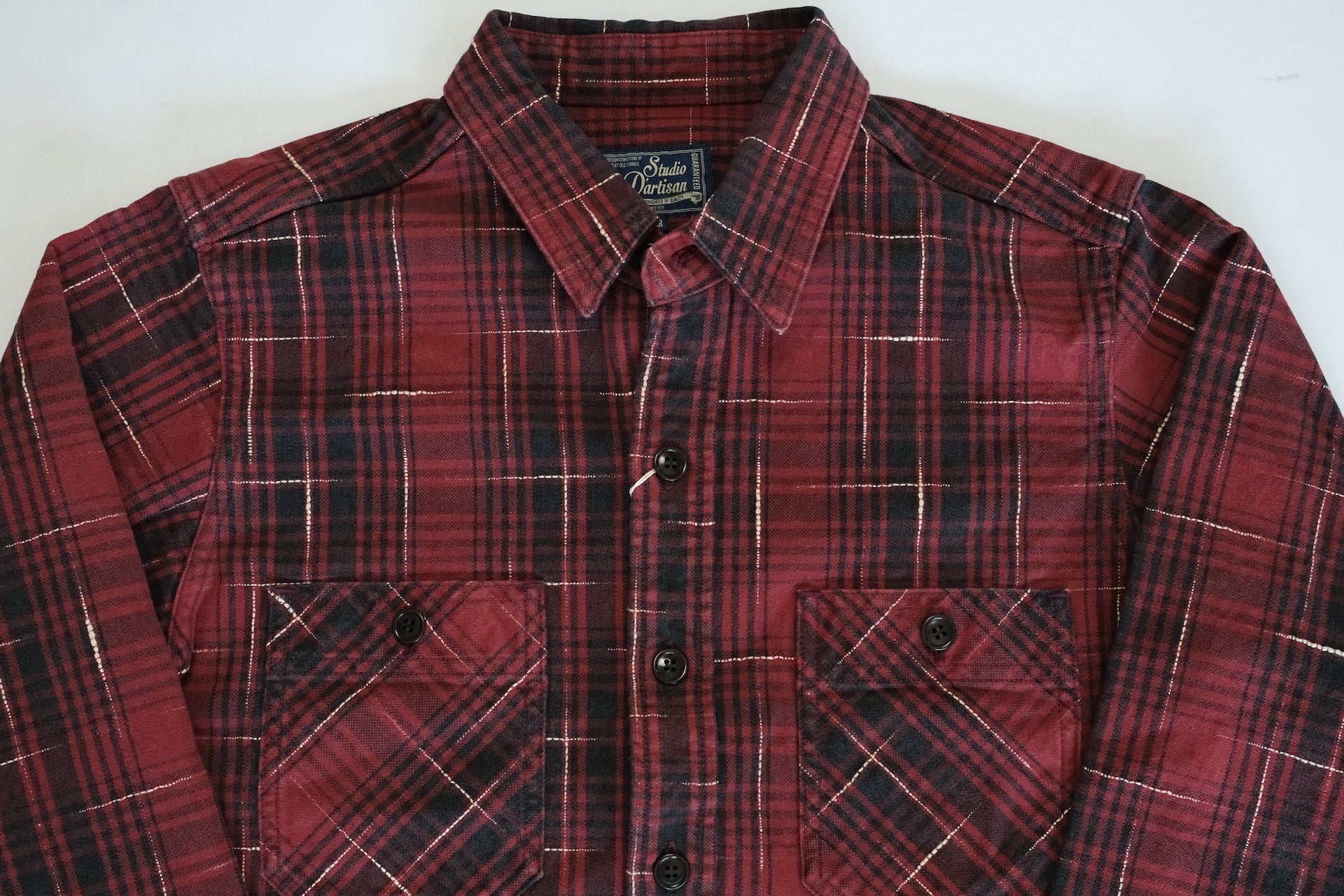 Studio D'Artisan 12oz "Midare Kasuri" Flannel Work Shirt