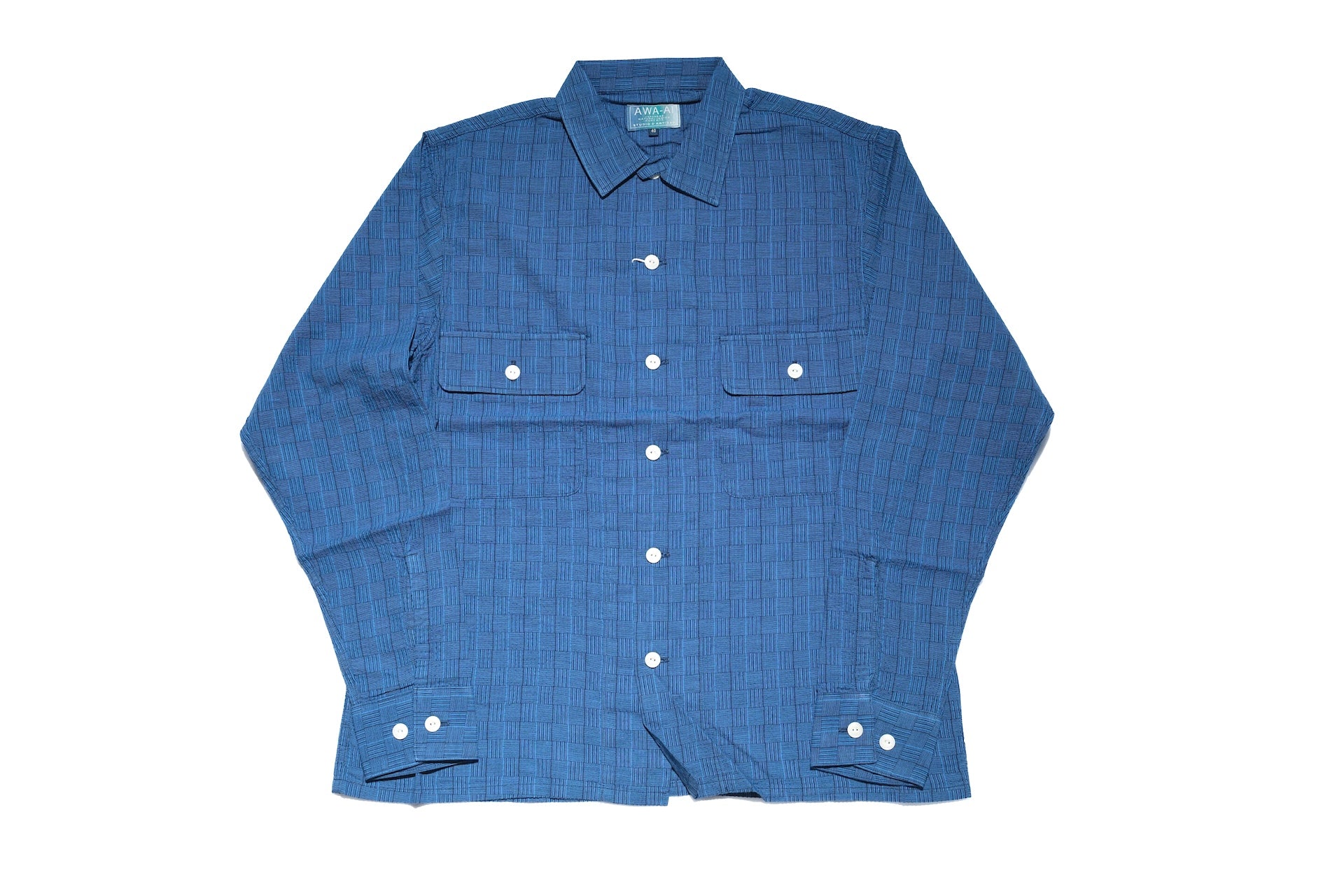 Studio D'Artisan Lightweight "Shijira Awa-Ai" Natural Indigo Dyed Workshirt (Drywood)