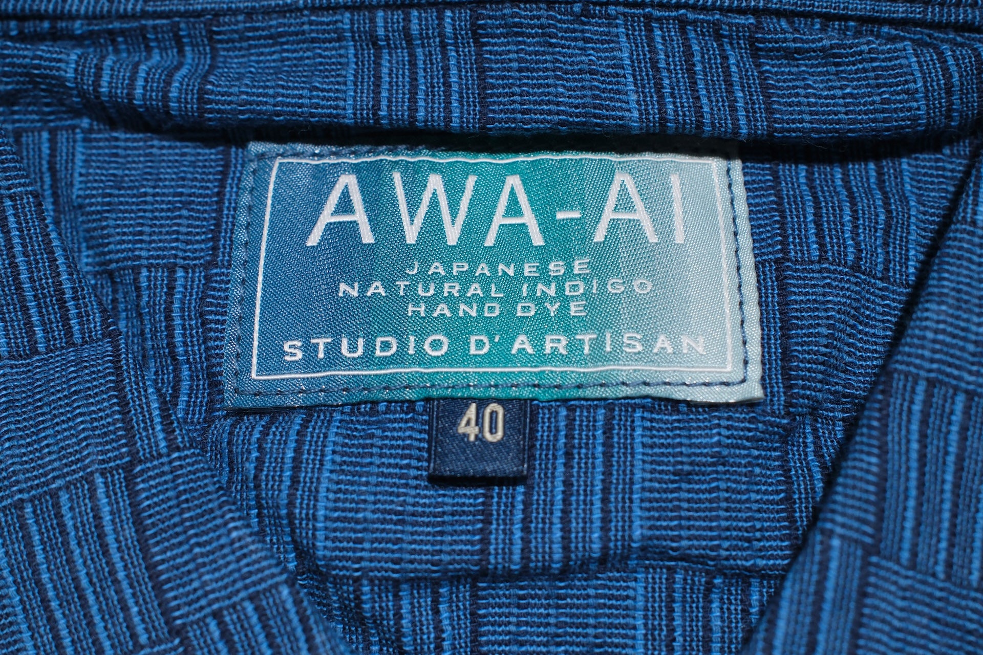 Studio D'Artisan Lightweight "Shijira Awa-Ai" Natural Indigo Dyed Workshirt (Drywood)