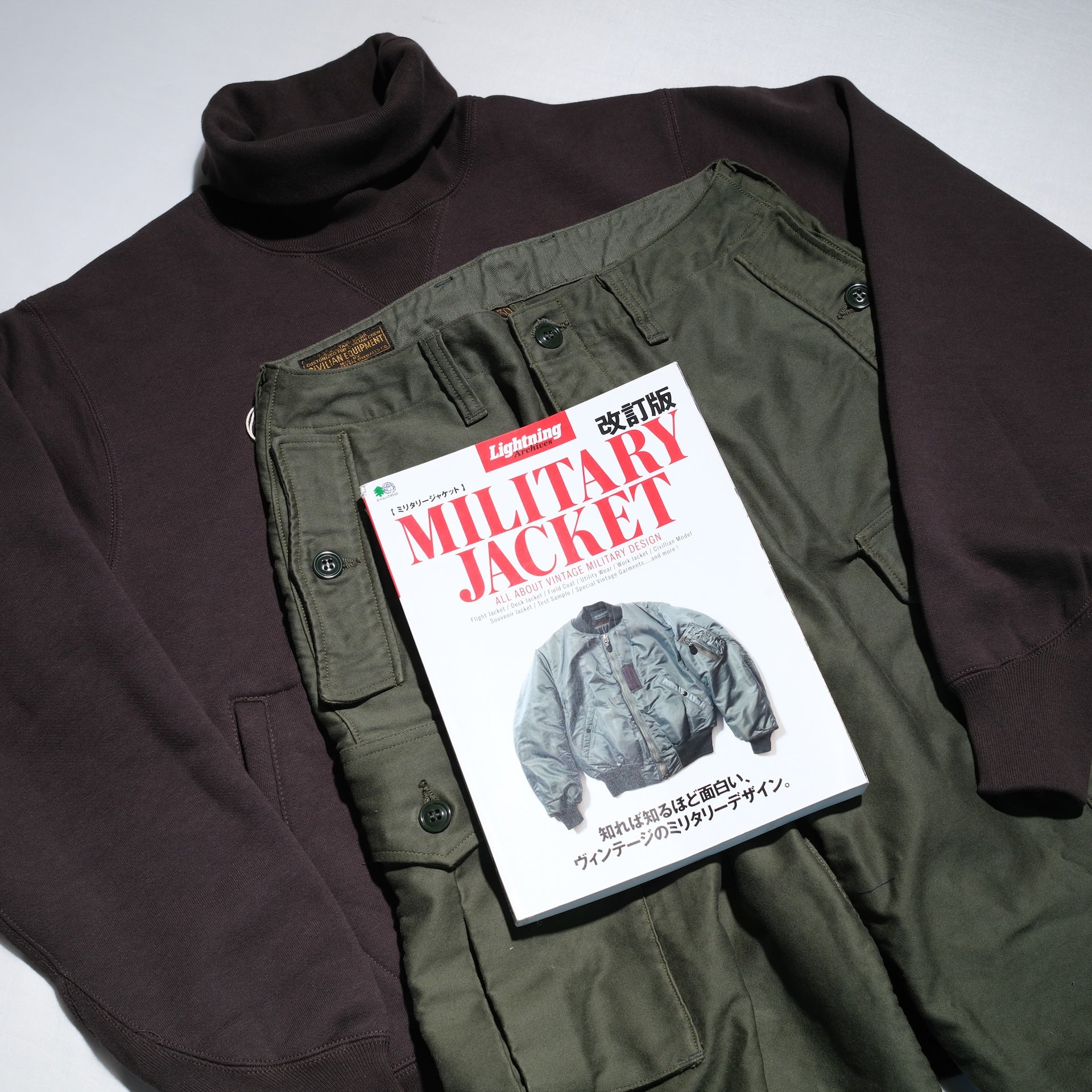 Freewheelers Heavyweight Moleskin "Ground Crew" Trousers (Olive Green)