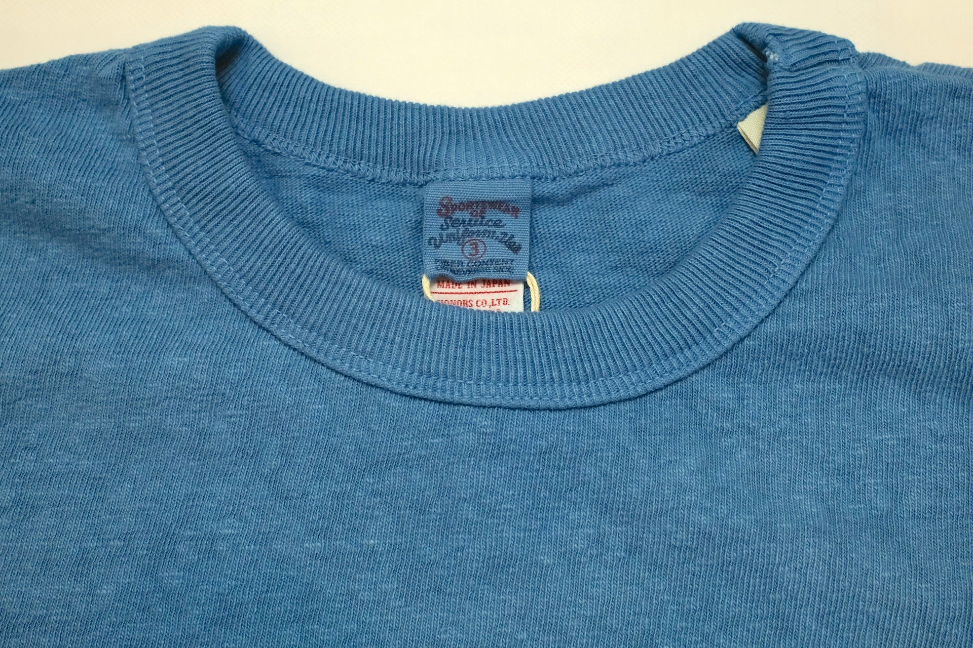 UES 9.5oz "NO.8 Slub Nep" Heavyweight Plain Tee (Turquoise Blue)