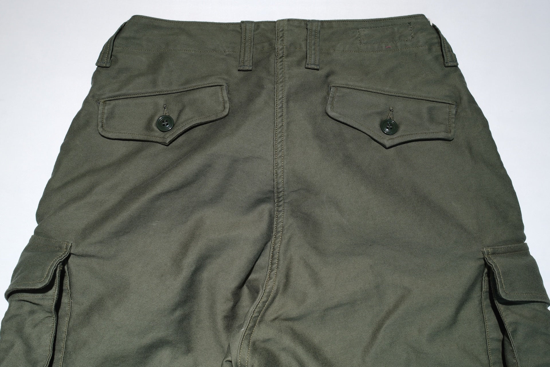 Freewheelers Heavyweight Moleskin "Ground Crew" Trousers (Olive Green)