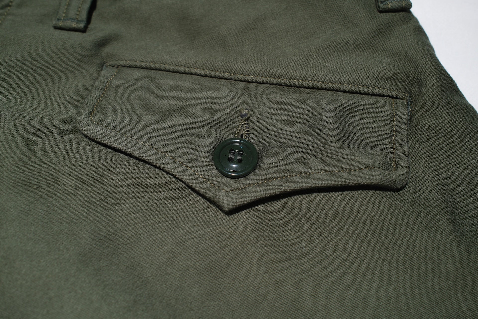 Freewheelers Heavyweight Moleskin "Ground Crew" Trousers (Olive Green)