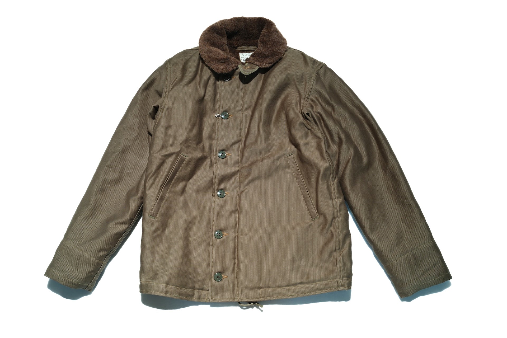 Freewheelers N-1 1940s Naval Deck Jacket (Khaki Green)