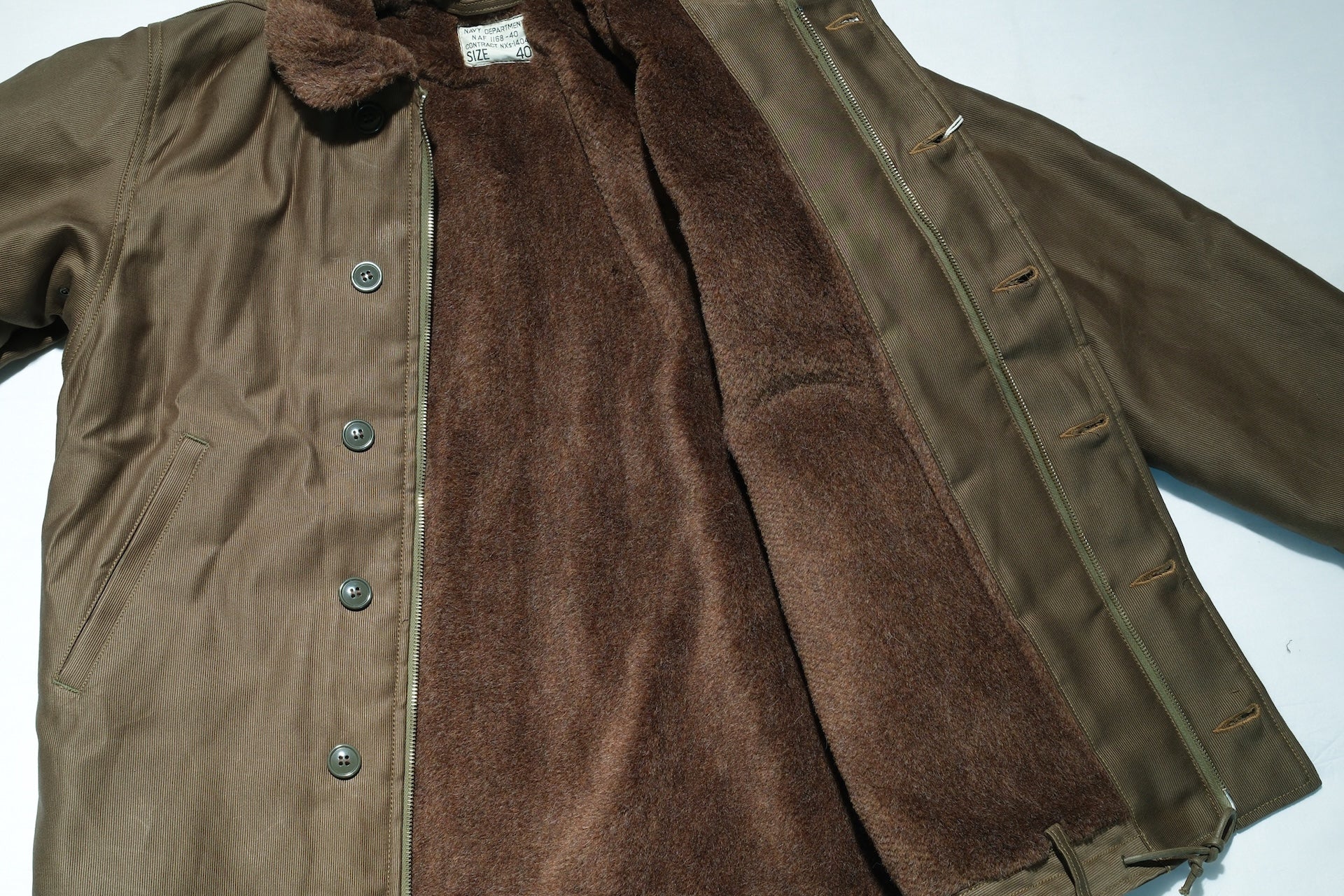 Freewheelers N-1 1940s Naval Deck Jacket (Khaki Green)