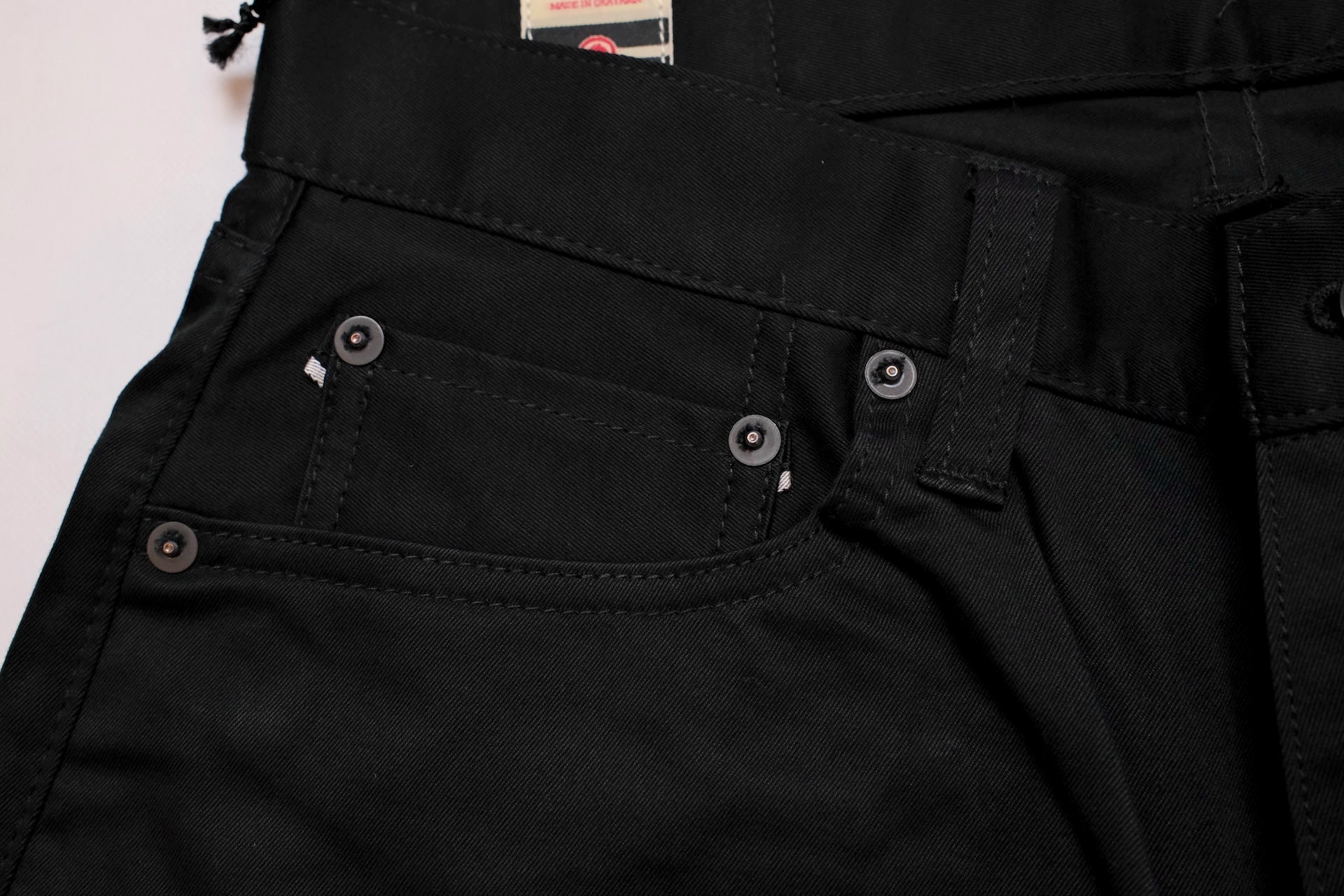MOMOTARO JEANS  12.5oz Selvage Moleskin Trousers (Black)