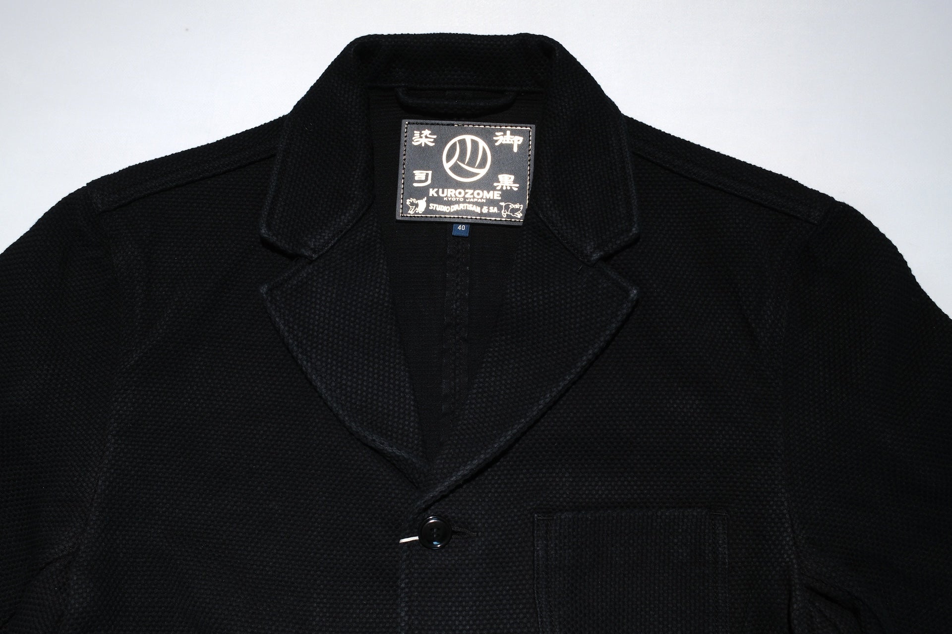Studio D'Artisan 14oz "Kurozome" Ultimate-Black Sashiko Blazer