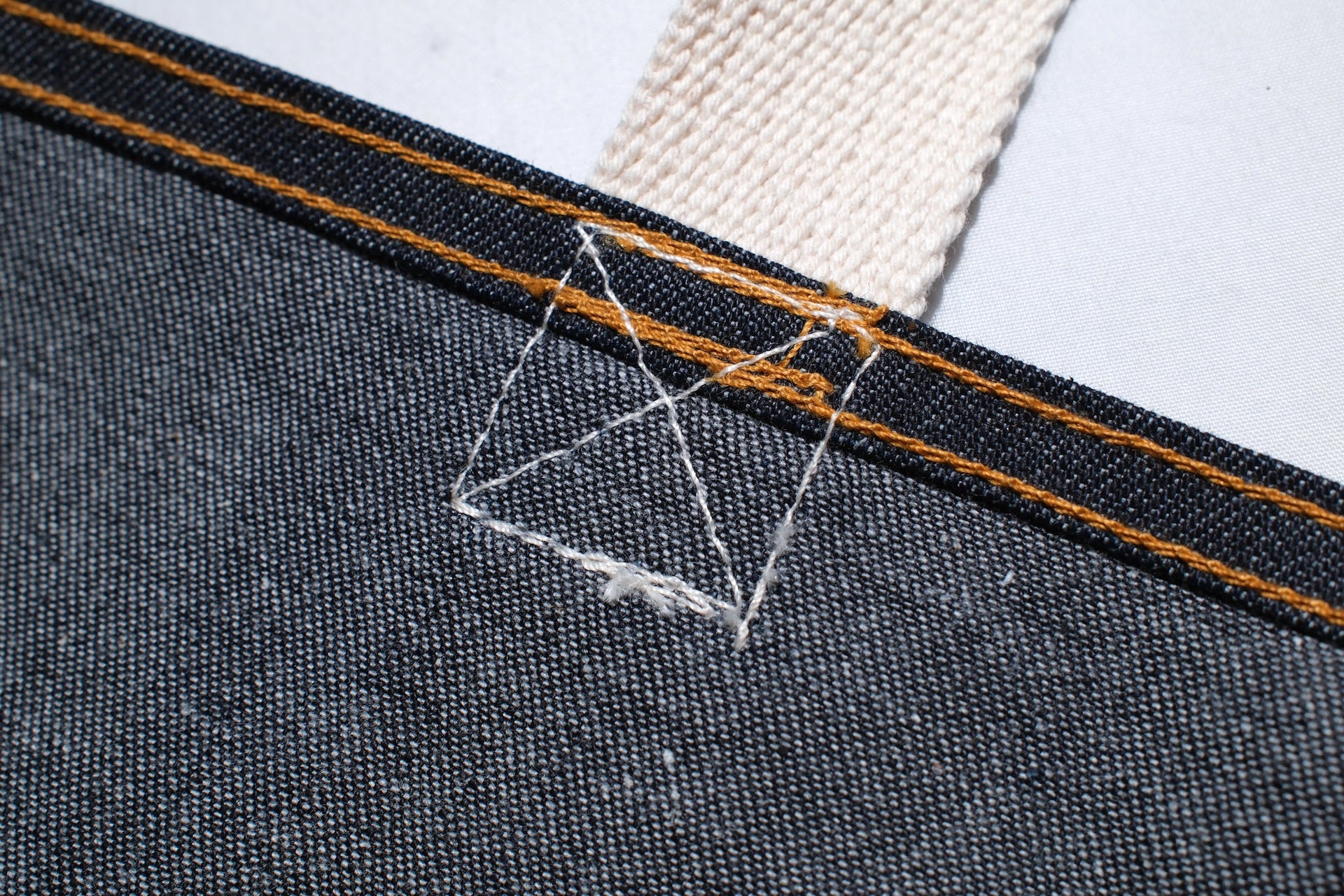 Studio D'Artisan "Piggy" Indigo Denim Totebag (Orange)