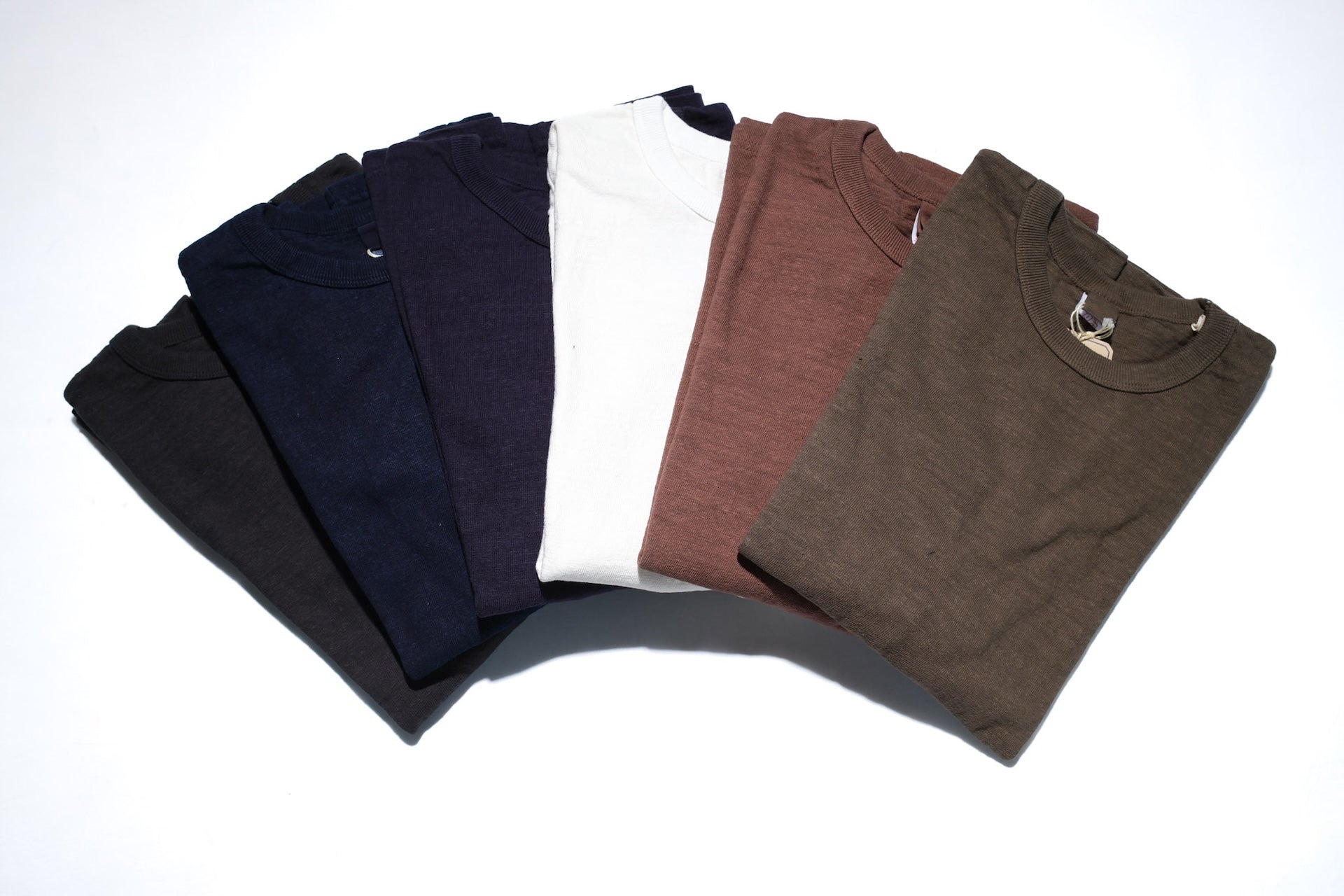 UES 9.5oz "NO.8 Slub Nep" Heavyweight L/S Plain Tee (Charcoal Brown)