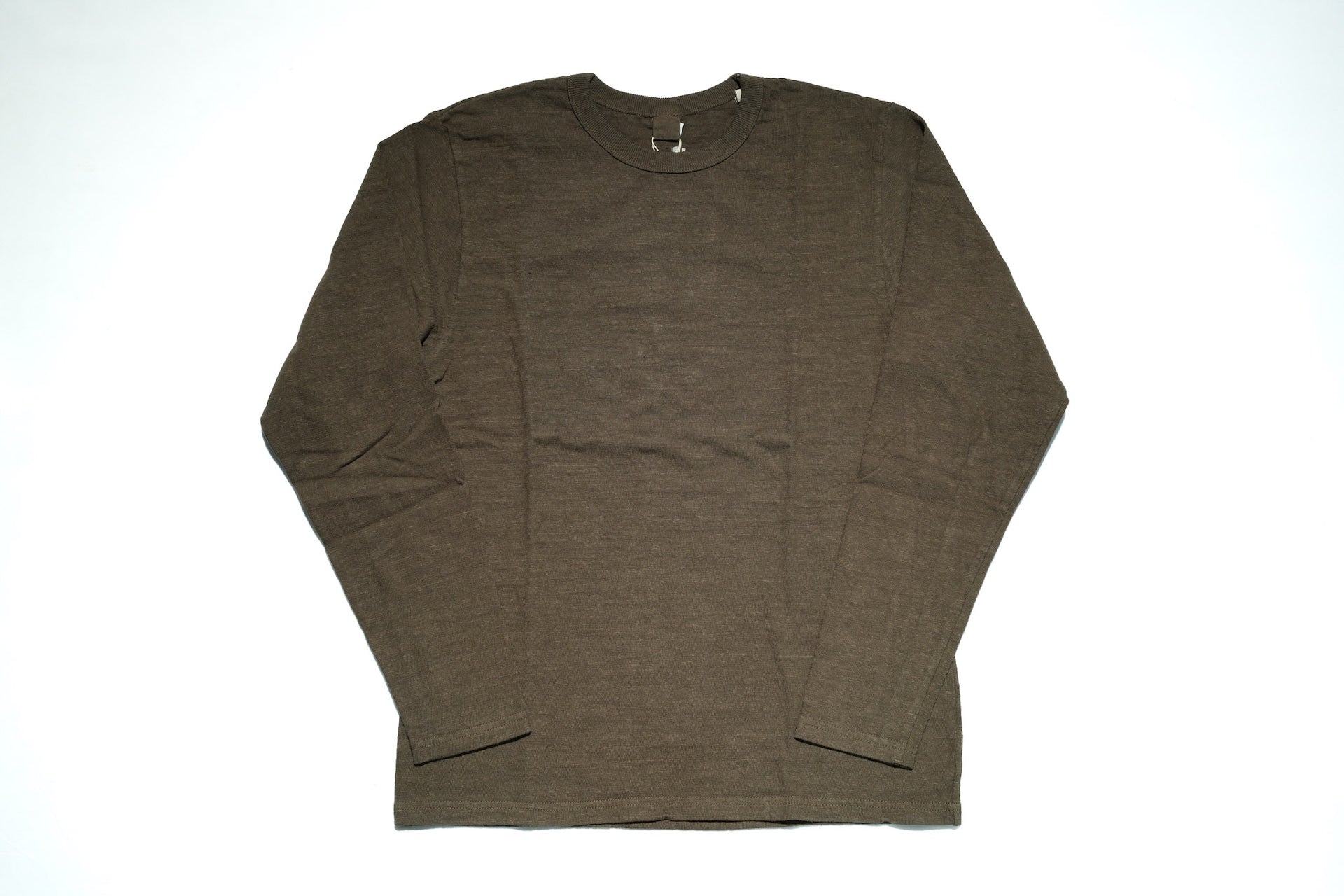UES 9.5oz "NO.8 Slub Nep" Heavyweight L/S Plain Tee (Vintage Olive)