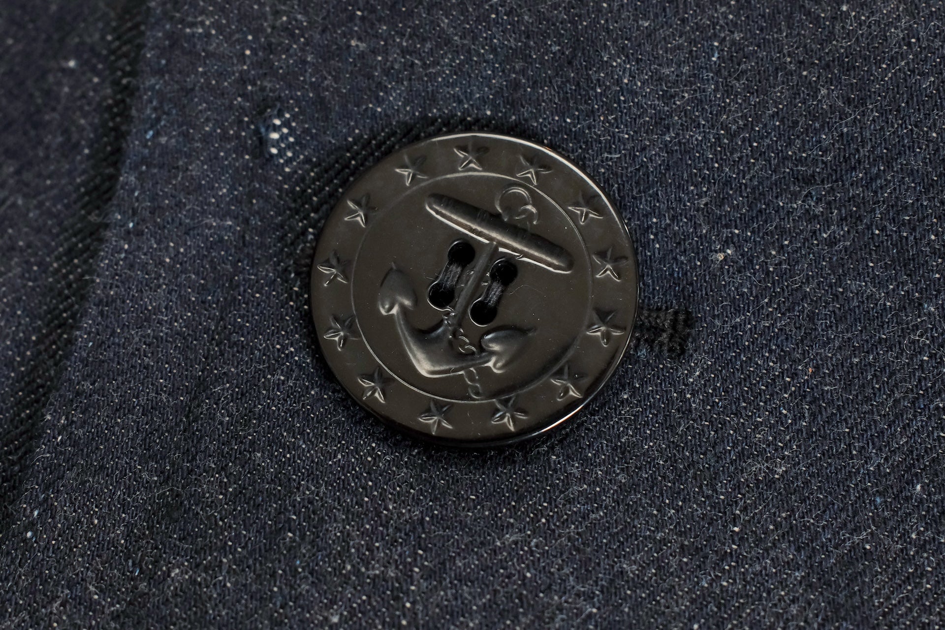 Warehouse Indigo Dyed Denim "WWI Style 13 Stars" Pea Coat