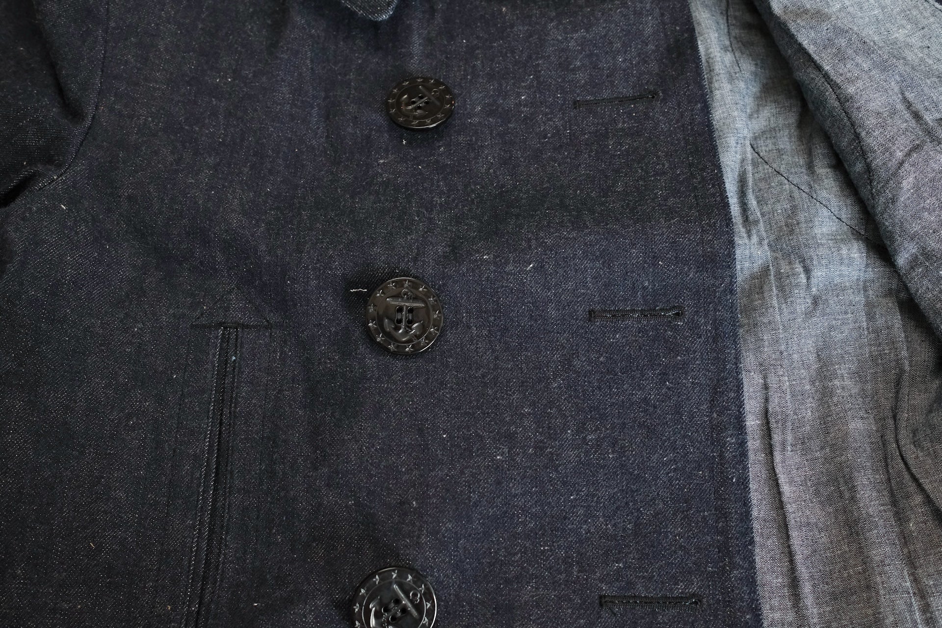 Warehouse Indigo Dyed Denim "WWI Style 13 Stars" Pea Coat