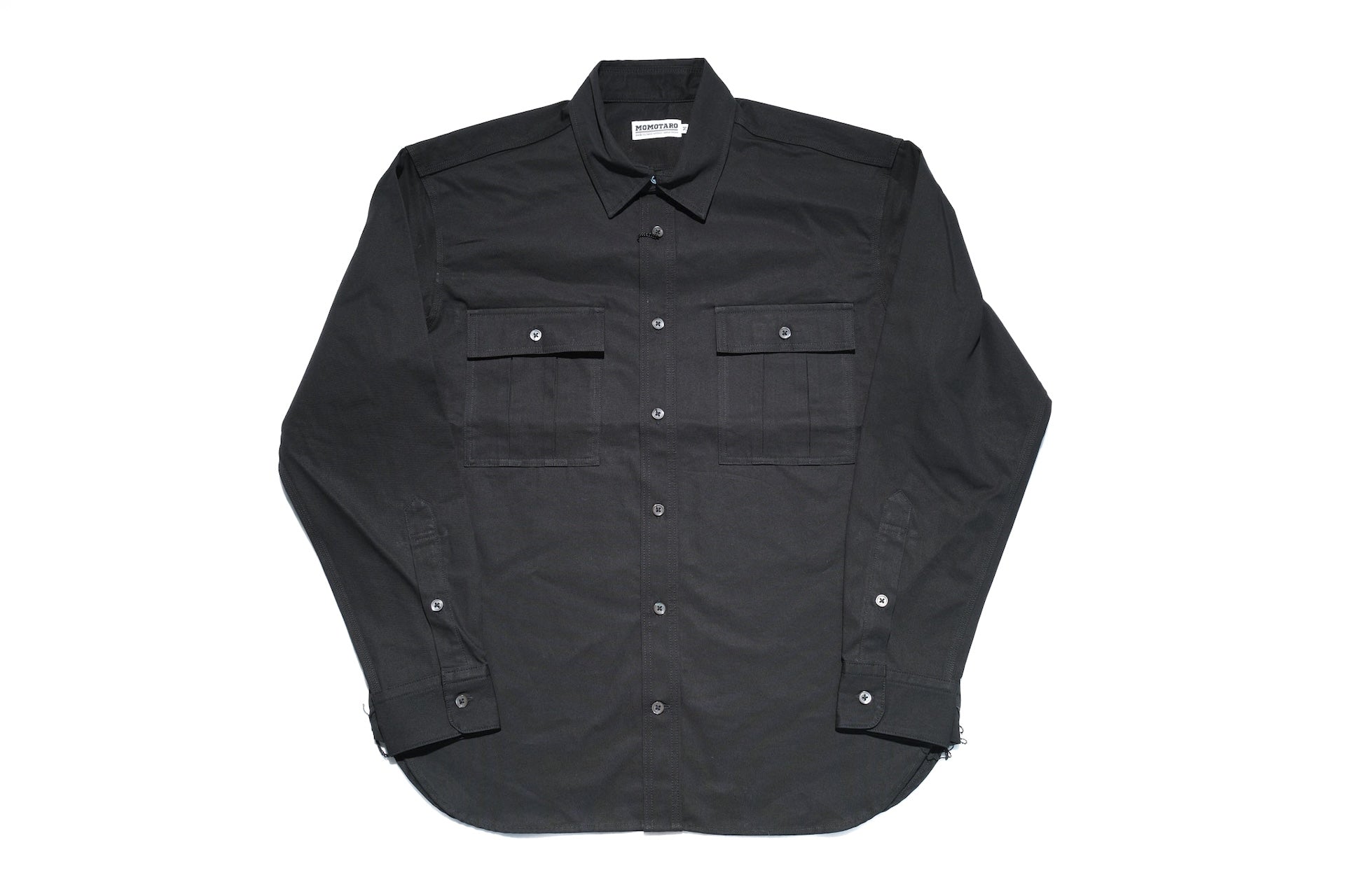 MOMOTARO JEANS 8oz Duck Canvas Military Style Workshirt (Black)