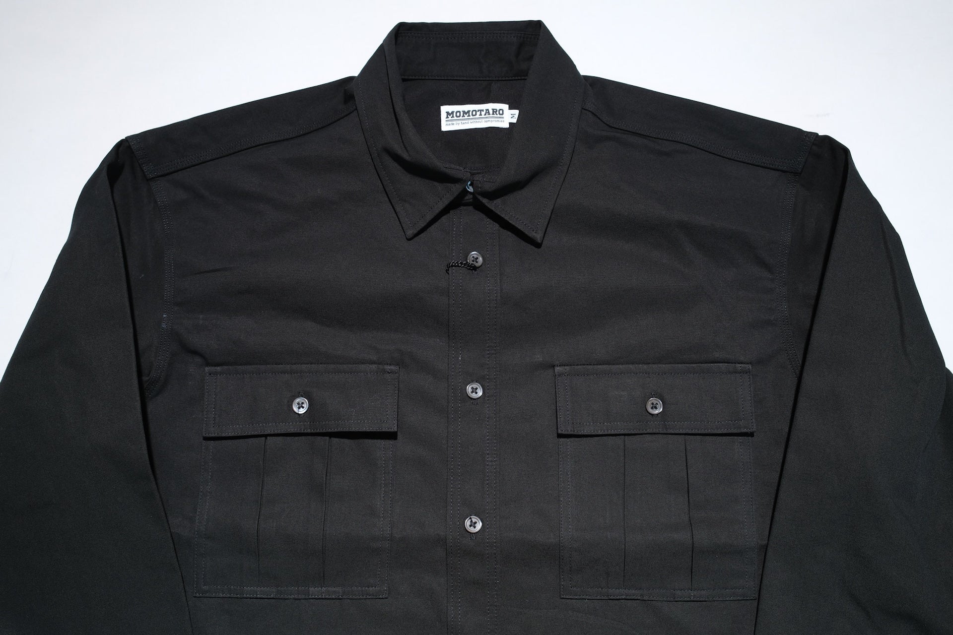 MOMOTARO JEANS 8oz Duck Canvas Military Style Workshirt (Black)