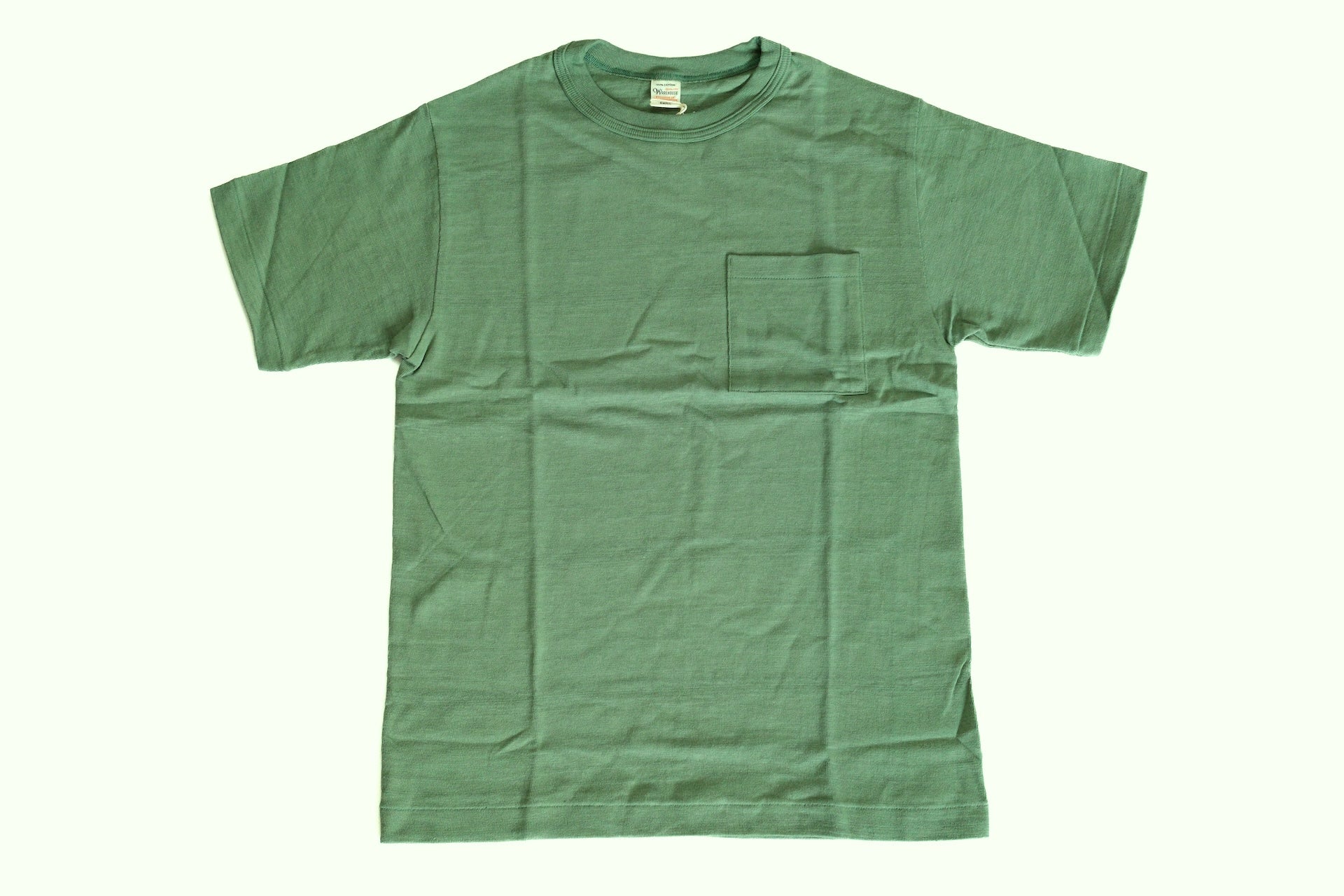 Warehouse 5.5oz "Bamboo Textured" Pocket Tee (MC Green)