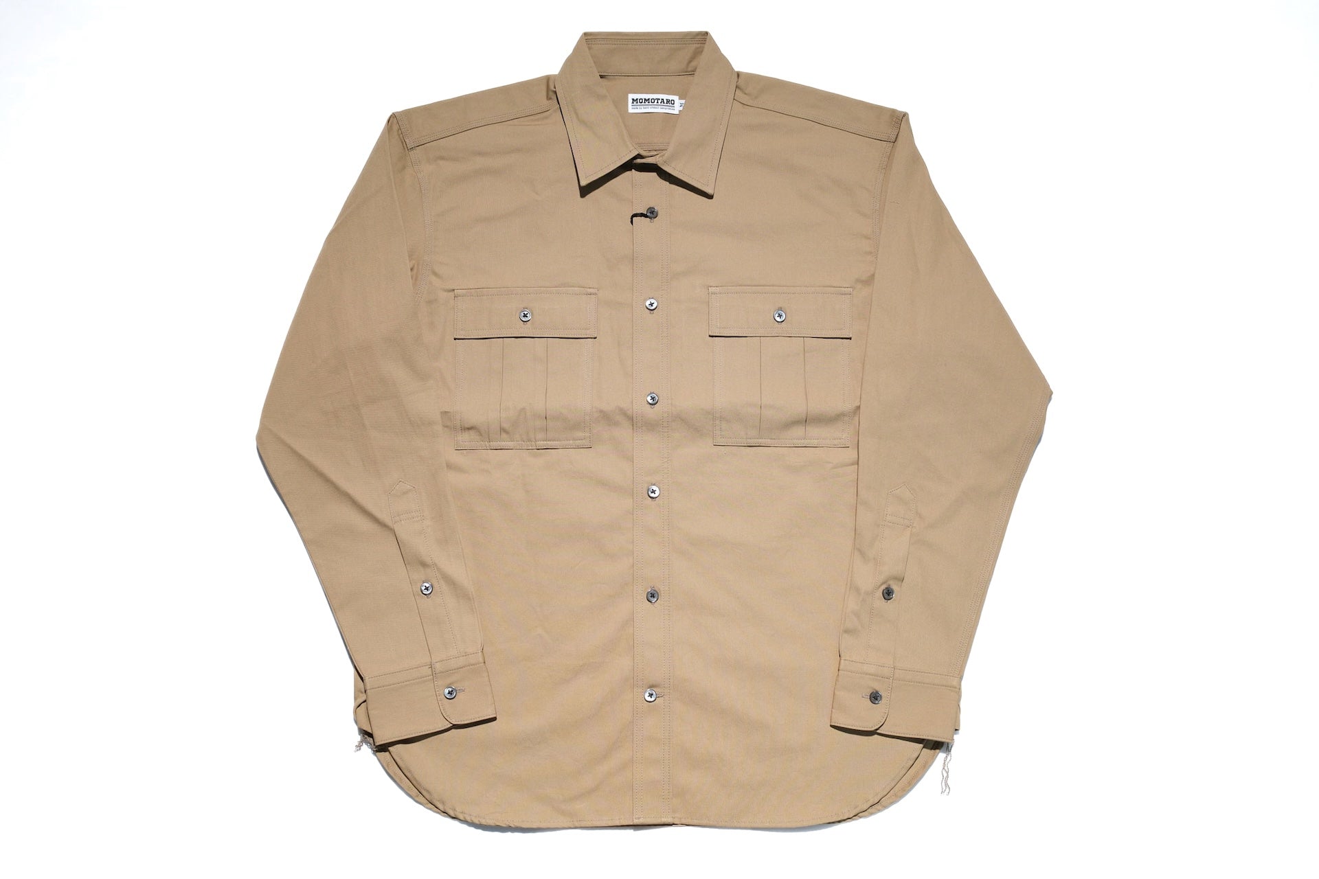 MOMOTARO JEANS 8oz Duck Canvas Military Style Workshirt (Beige)