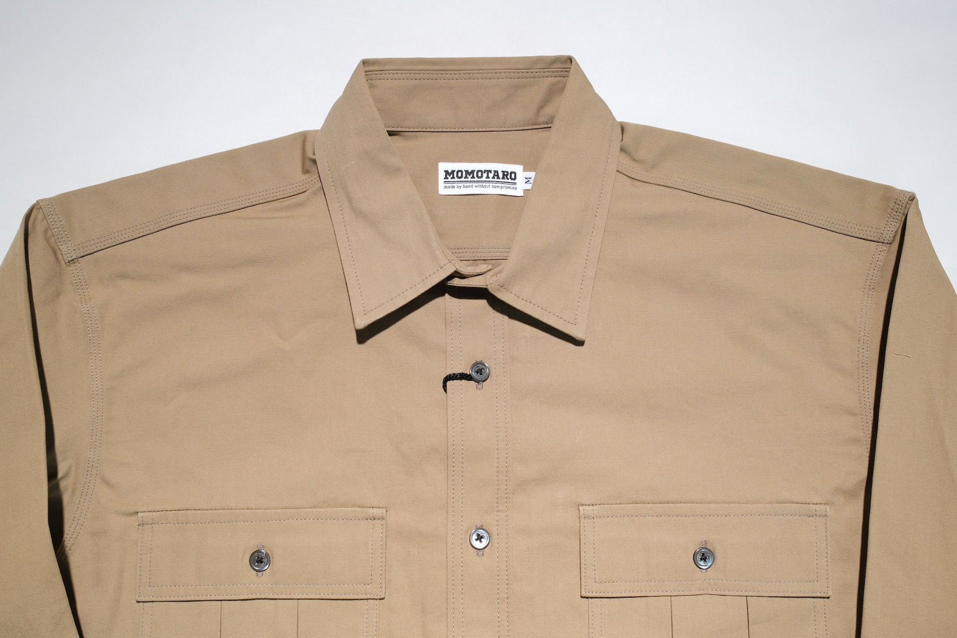 MOMOTARO JEANS 8oz Duck Canvas Military Style Workshirt (Beige)