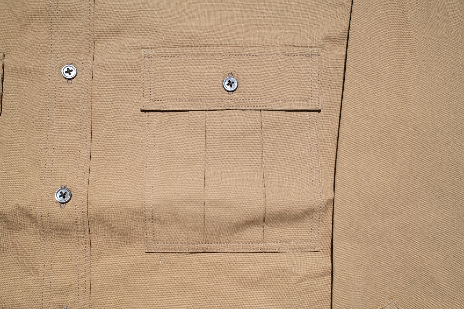MOMOTARO JEANS 8oz Duck Canvas Military Style Workshirt (Beige)
