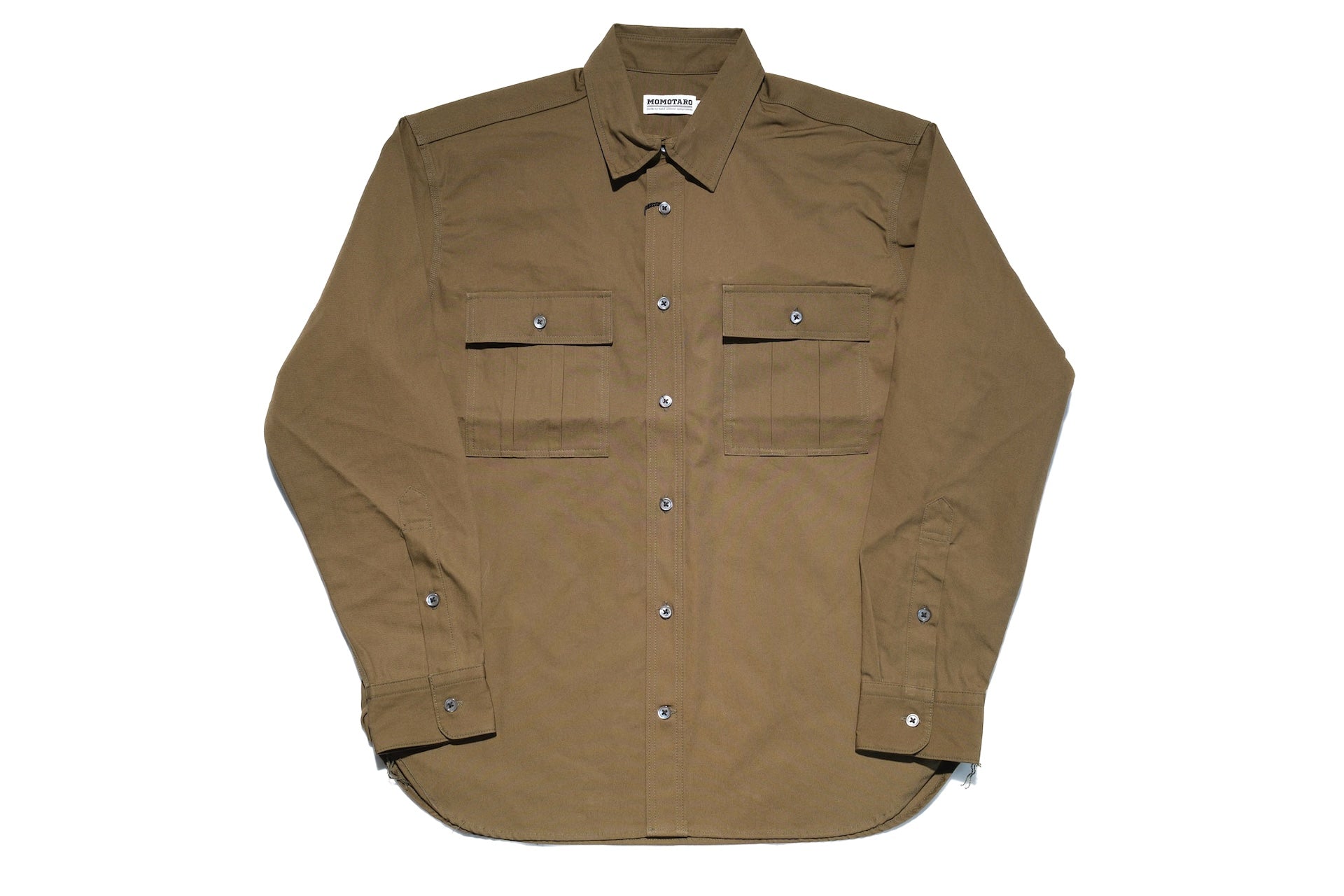 MOMOTARO JEANS 8oz Duck Canvas Military Style Workshirt (Olive)