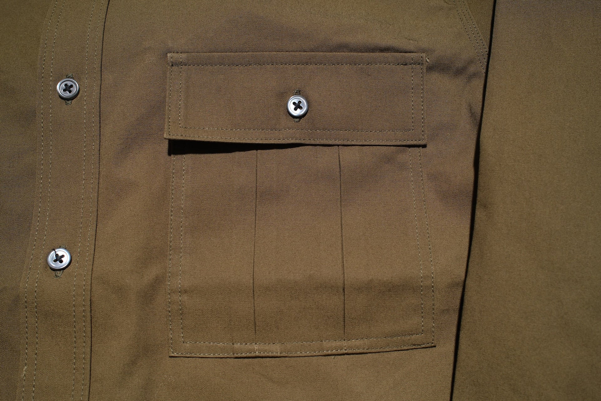 MOMOTARO JEANS 8oz Duck Canvas Military Style Workshirt (Olive)
