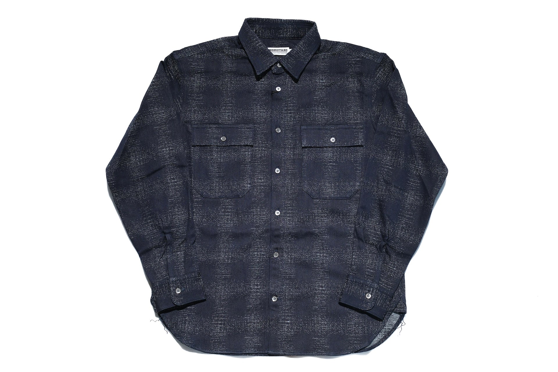 MOMOTARO JEANS Indigo Dyed "Stardust" Jacquard Ombre Workshirt