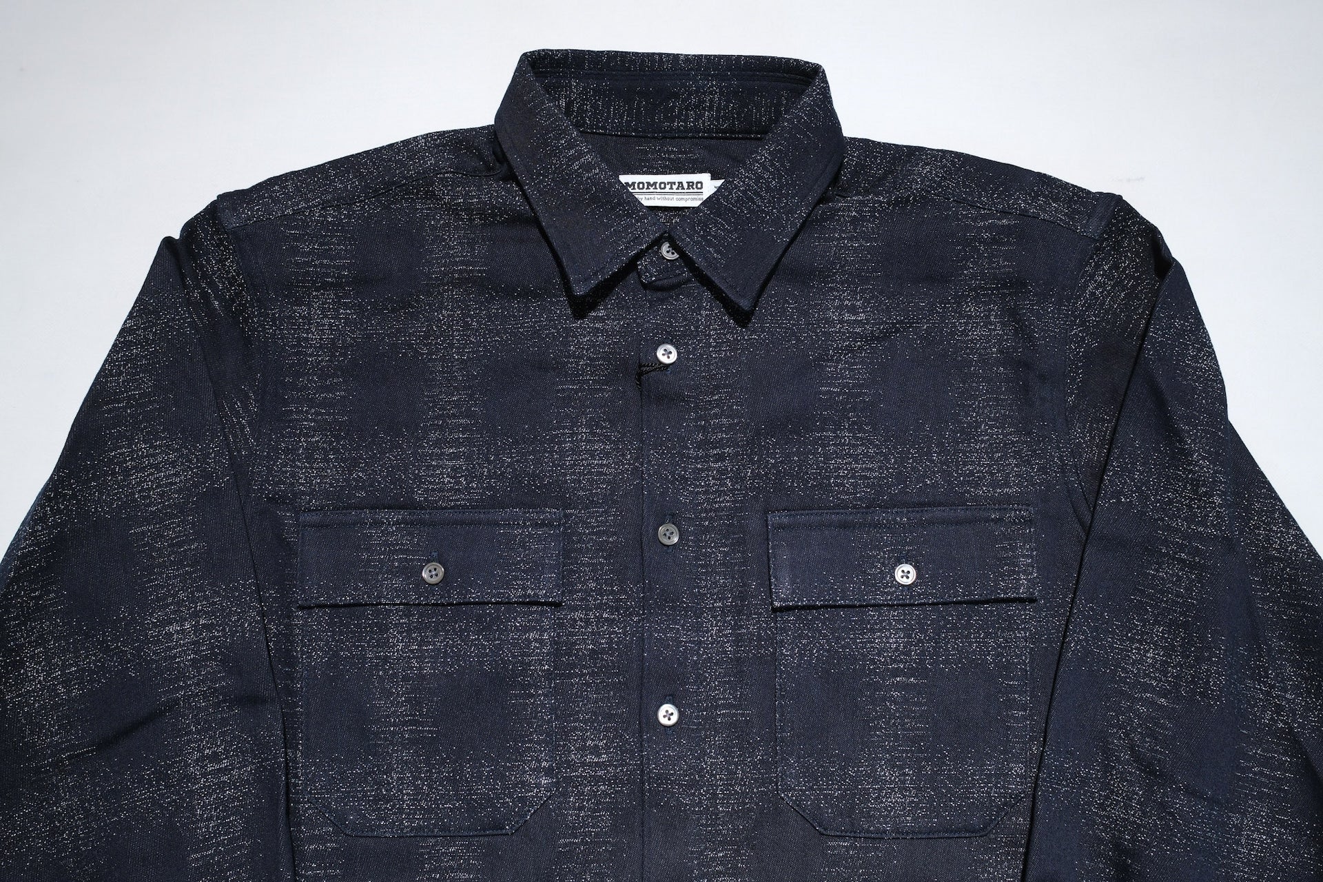 MOMOTARO JEANS Indigo Dyed "Stardust" Jacquard Ombre Workshirt