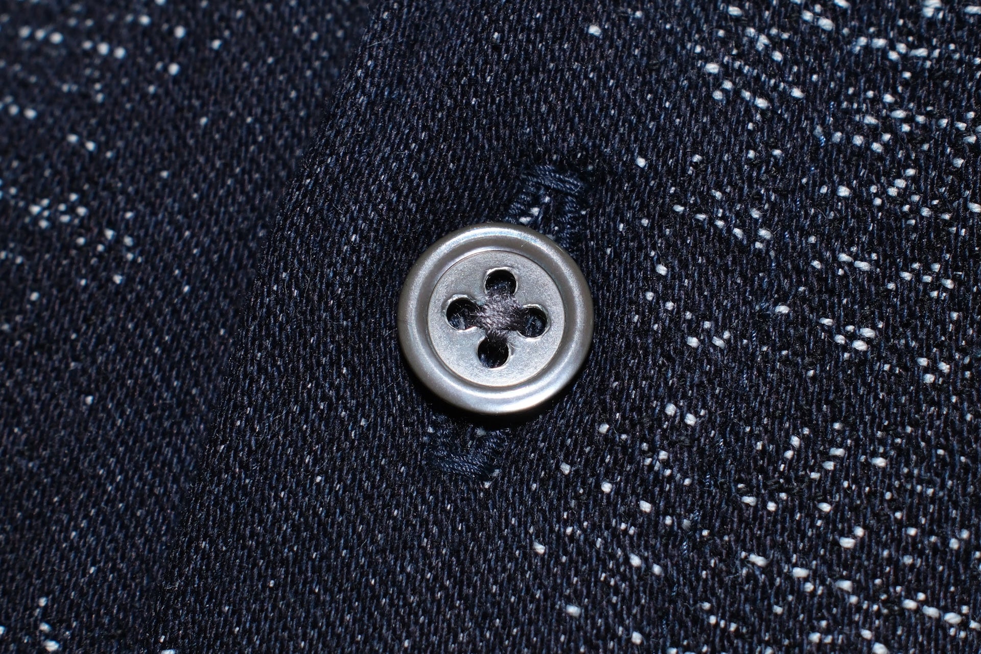 MOMOTARO JEANS Indigo Dyed "Stardust" Jacquard Ombre Workshirt