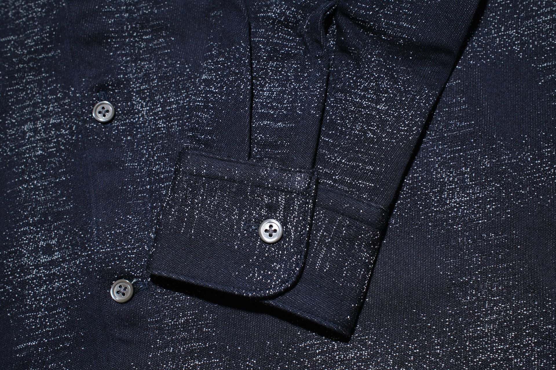 MOMOTARO JEANS Indigo Dyed "Stardust" Jacquard Ombre Workshirt