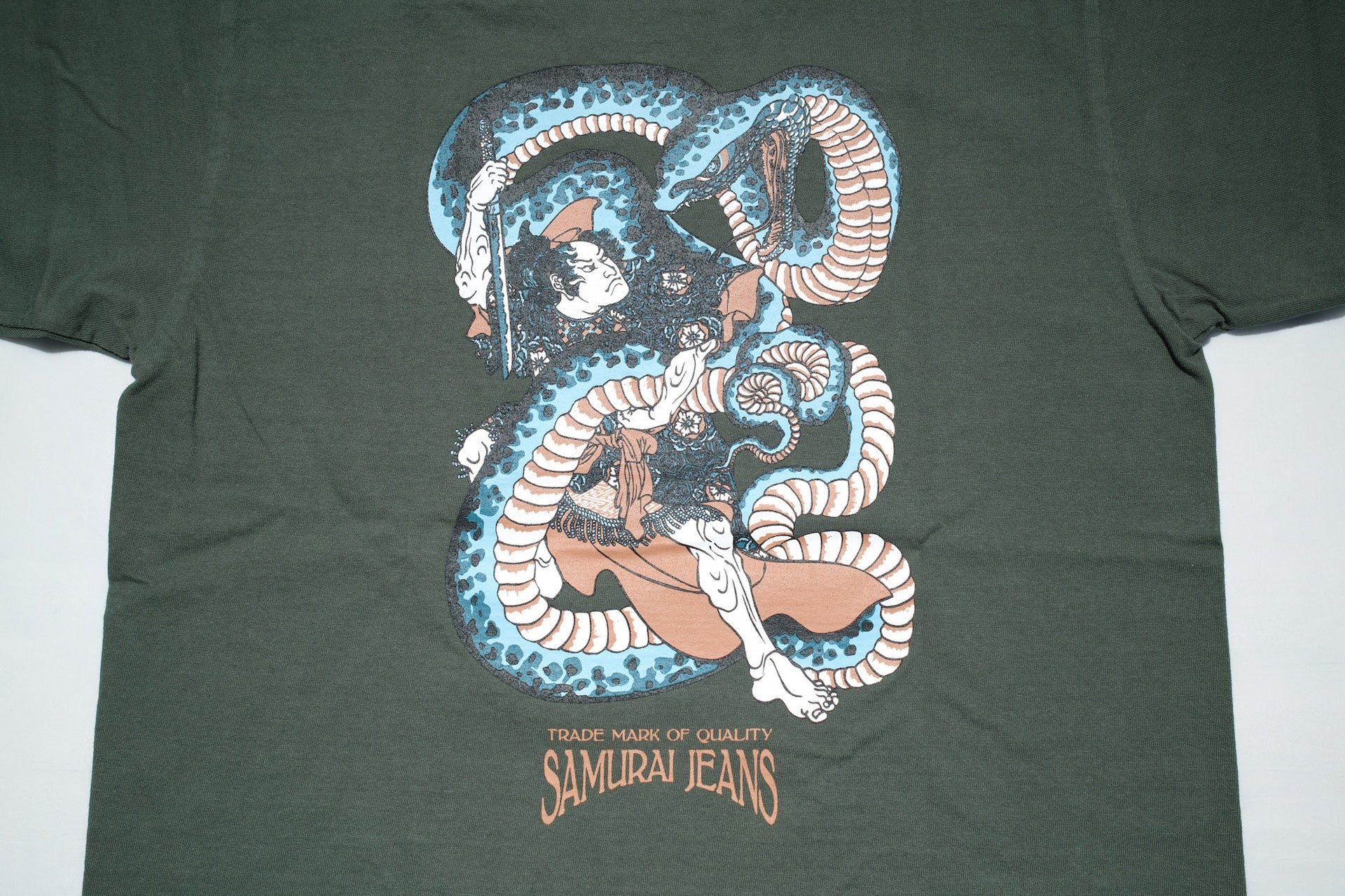 Samurai 8.5oz "Snake Slayer" Loopwheeled Pocket Tee (Moss Green)