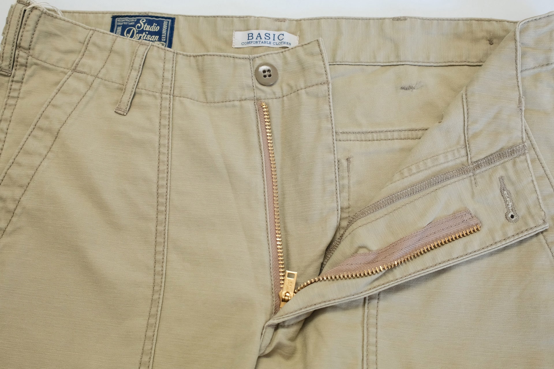 Studio D'Artisan 11oz Back Sateen Military Baker Pants (Beige)
