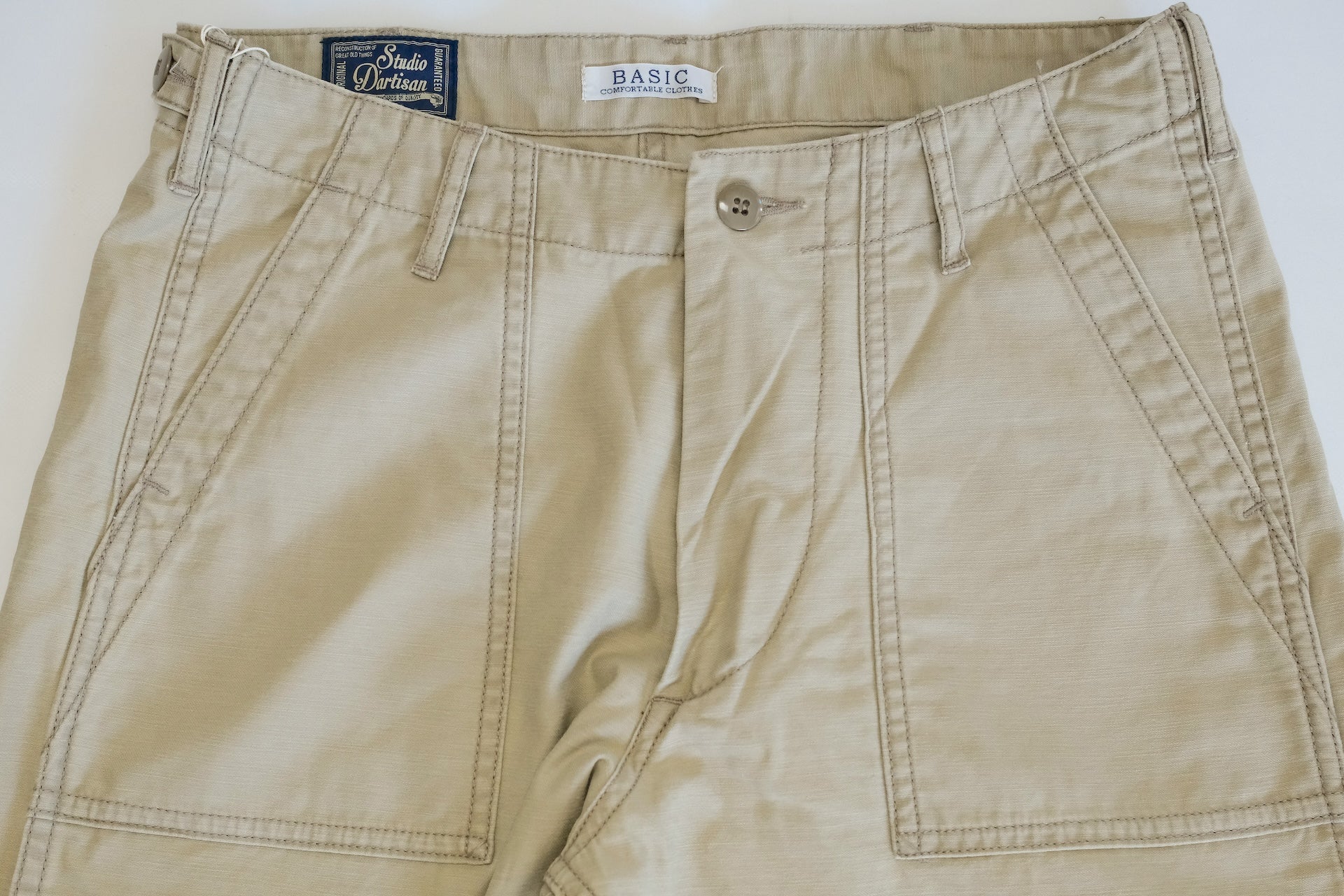 Studio D'Artisan 11oz Back Sateen Military Baker Pants (Beige)