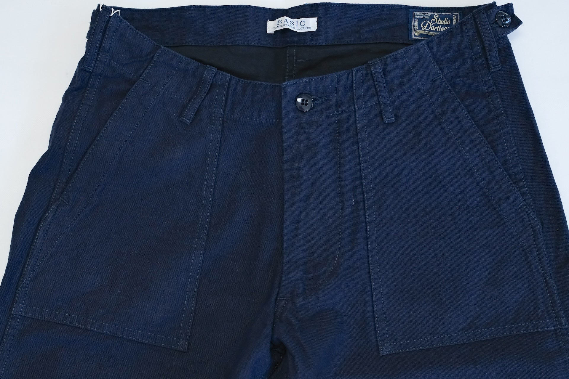 Studio D'Artisan 11oz Back Sateen Military Baker Pants (Indigo X Black)