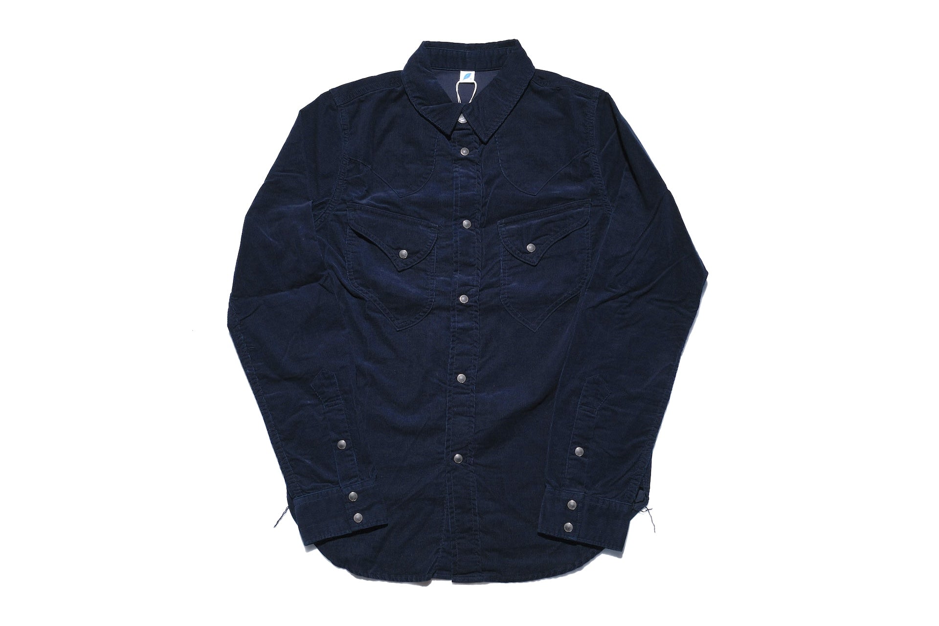 Pure Blue Japan 8oz "Silky-Smooth" Corduroy Western Shirt (Navy)