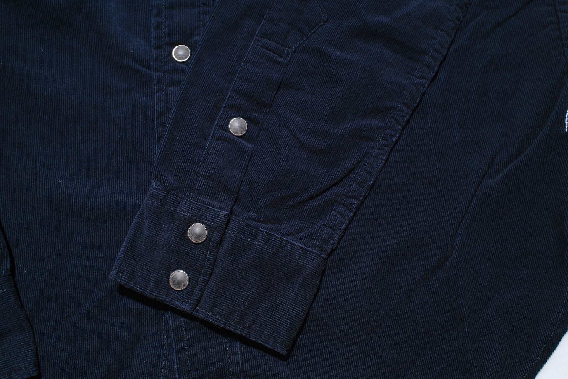 Pure Blue Japan 8oz "Silky-Smooth" Corduroy Western Shirt (Navy)