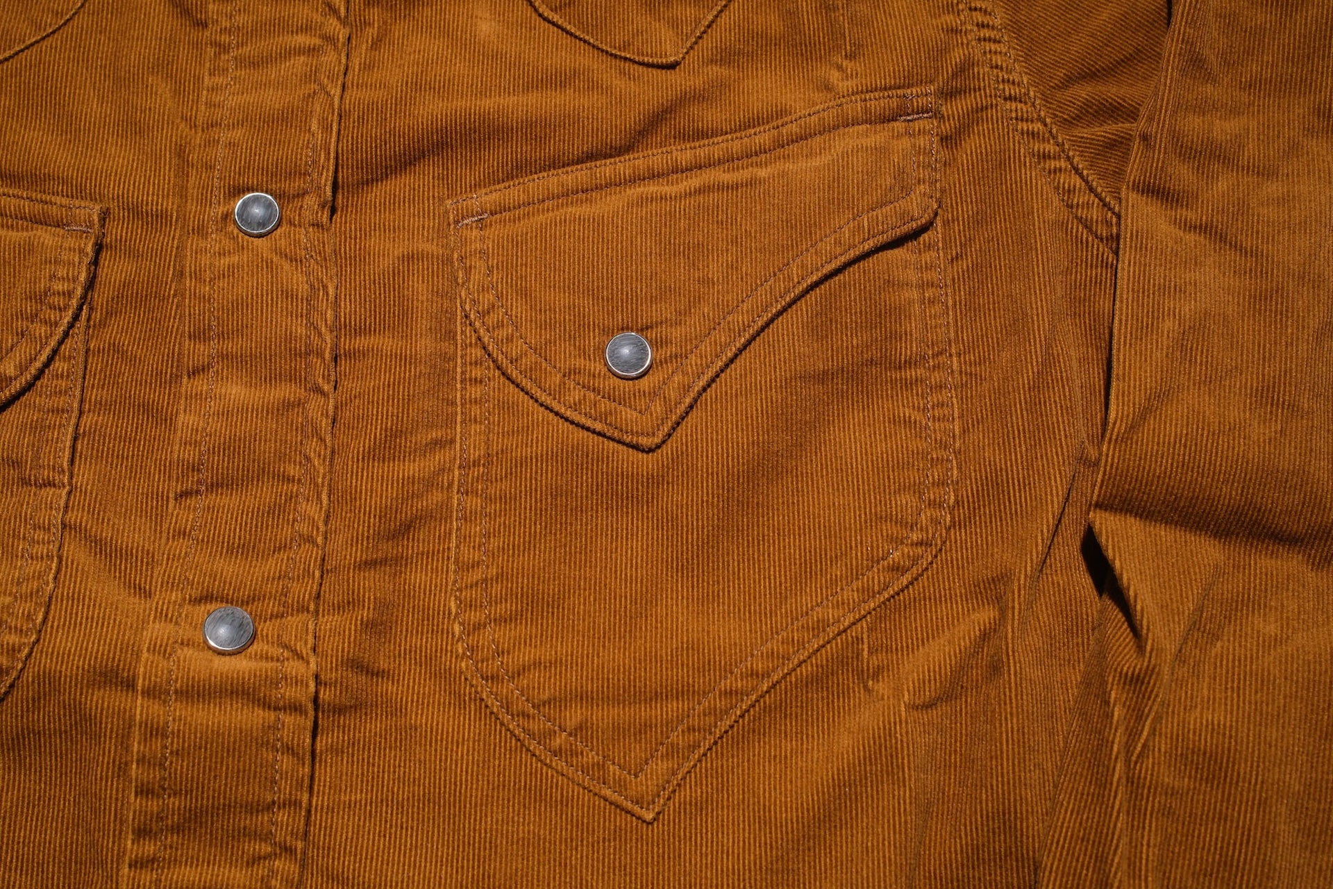 Pure Blue Japan 8oz "Silky-Smooth" Corduroy Western Shirt (Camel)
