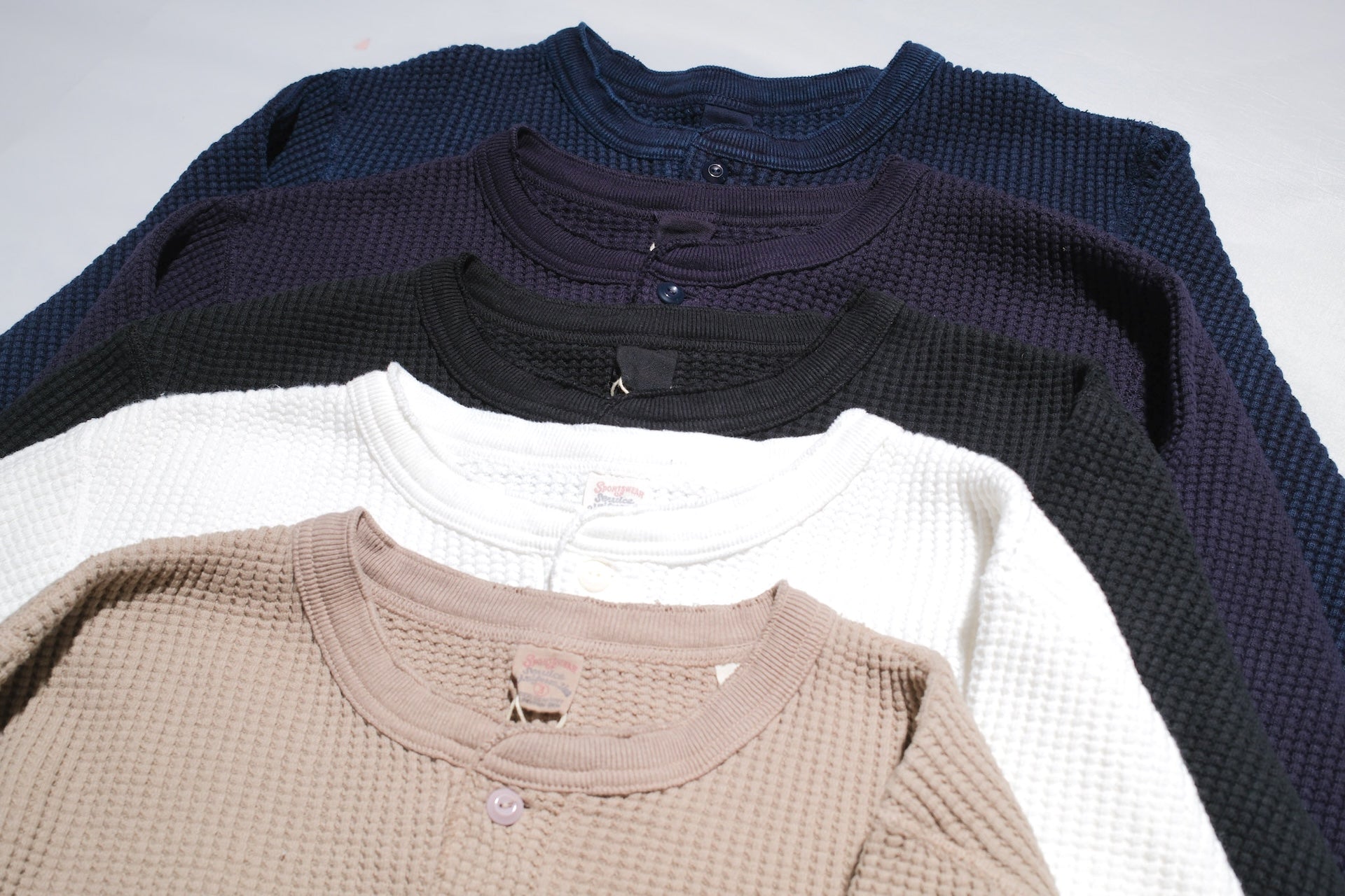 UES Ultra Heavyweight "Big Waffle" L/S Henley Thermal (Eggplant Navy)
