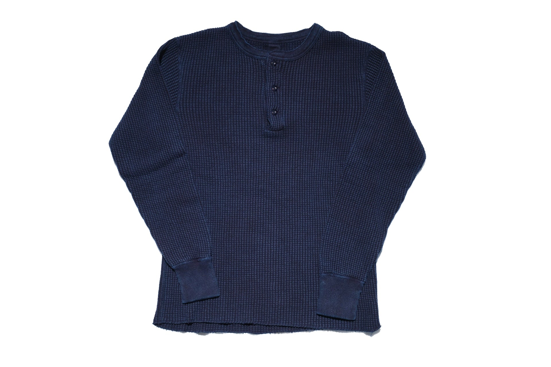 UES Ultra Heavyweight "Big Waffle" L/S Henley Thermal (Indigo)