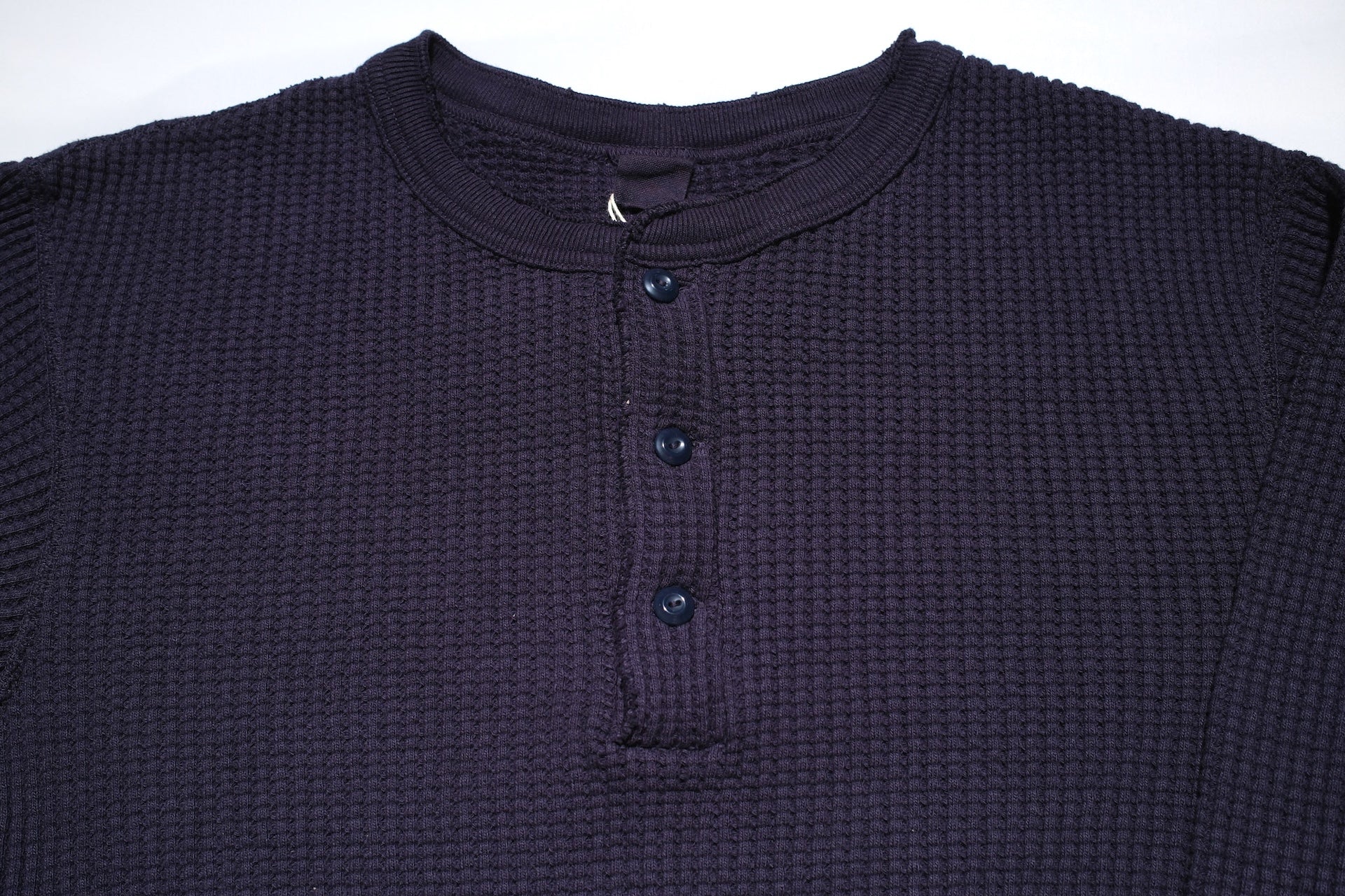 UES Ultra Heavyweight "Big Waffle" L/S Henley Thermal (Eggplant Navy)