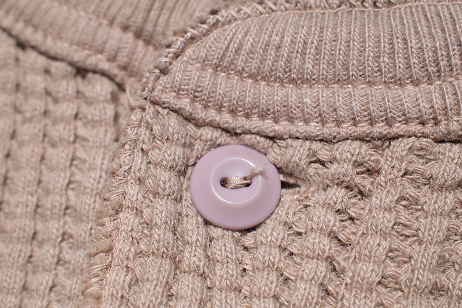 UES Ultra Heavyweight "Big Waffle" L/S Henley Thermal (Sand Beige)