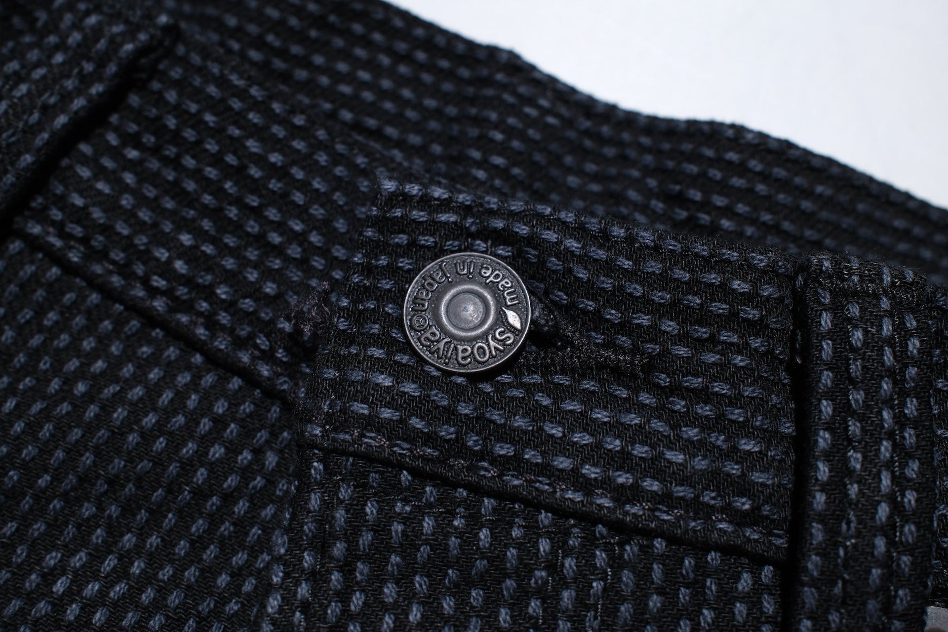 Pure Blue Japan 12.5oz "Double-Warps" Sashiko Trousers (Grey X Black)
