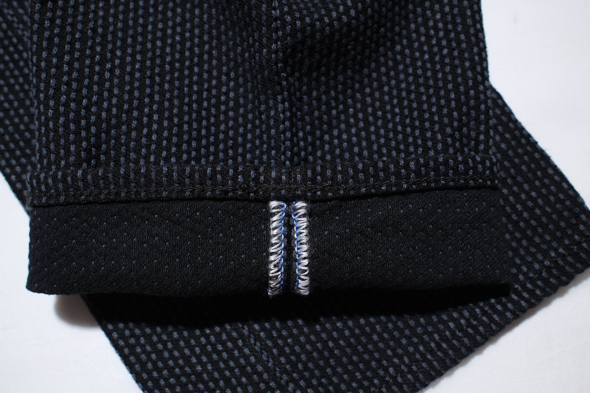 Pure Blue Japan 12.5oz "Double-Warps" Sashiko Trousers (Grey X Black)
